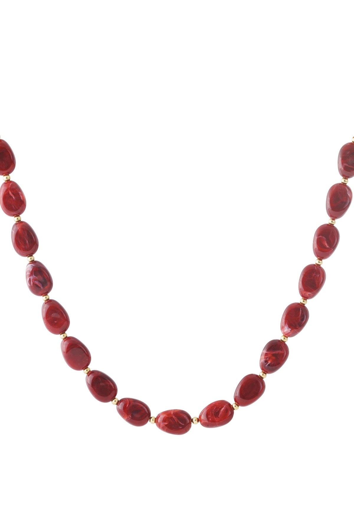 Ketting acryl kralen bordeauxrood