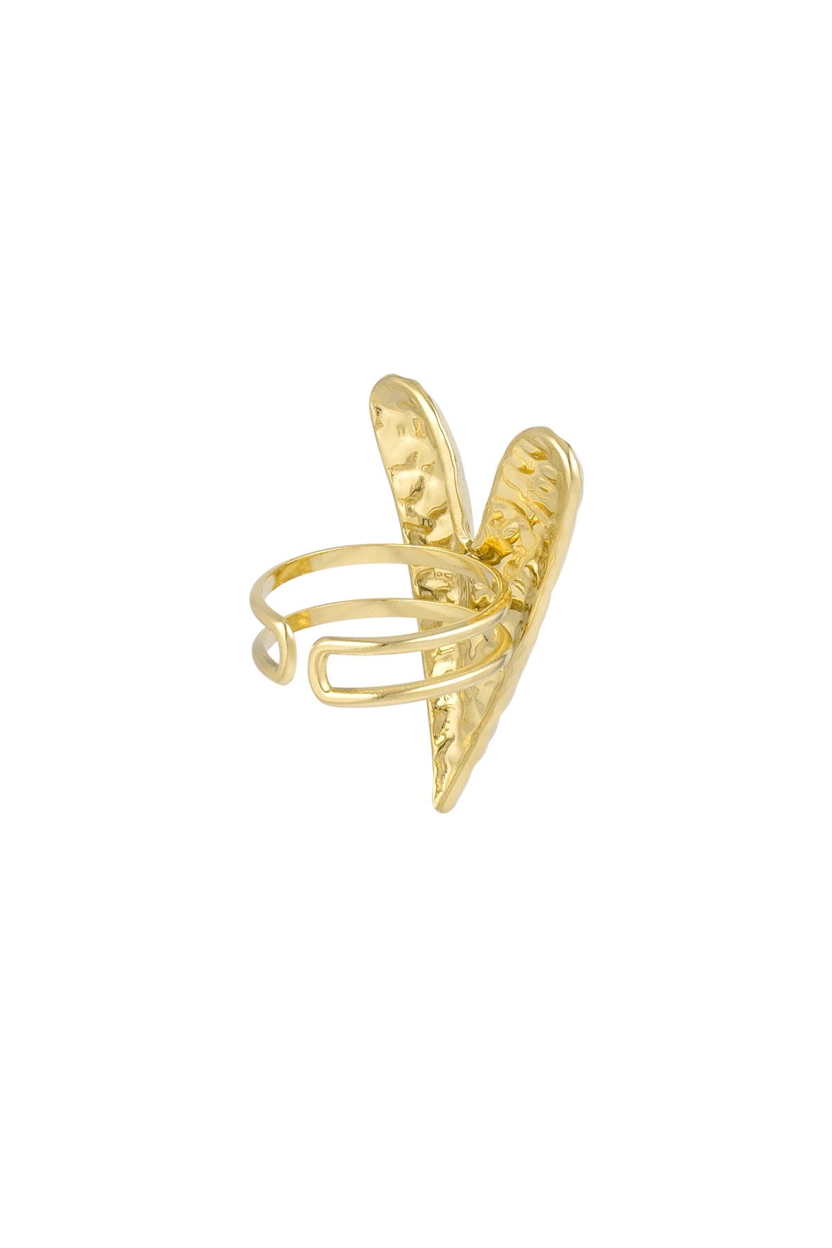 Statement structured love ring goud