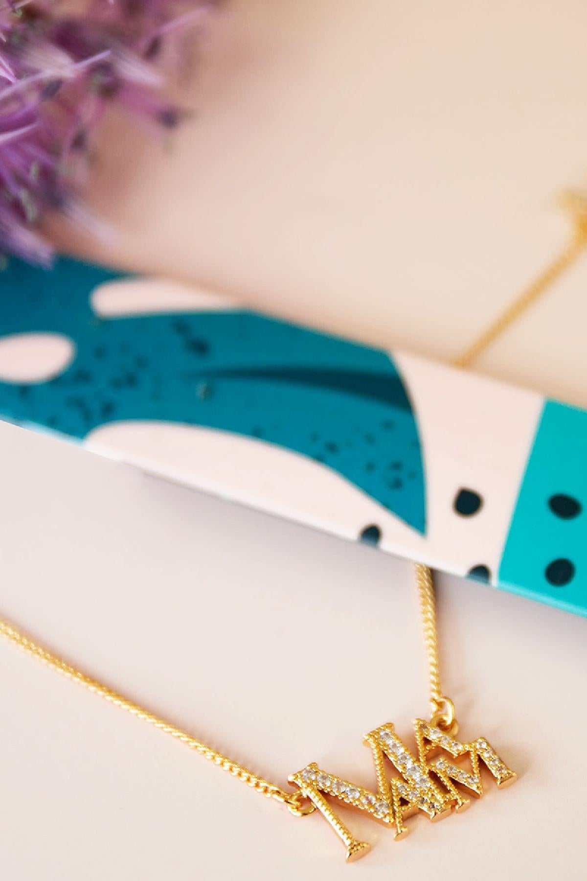 Steentjes mama ketting goud