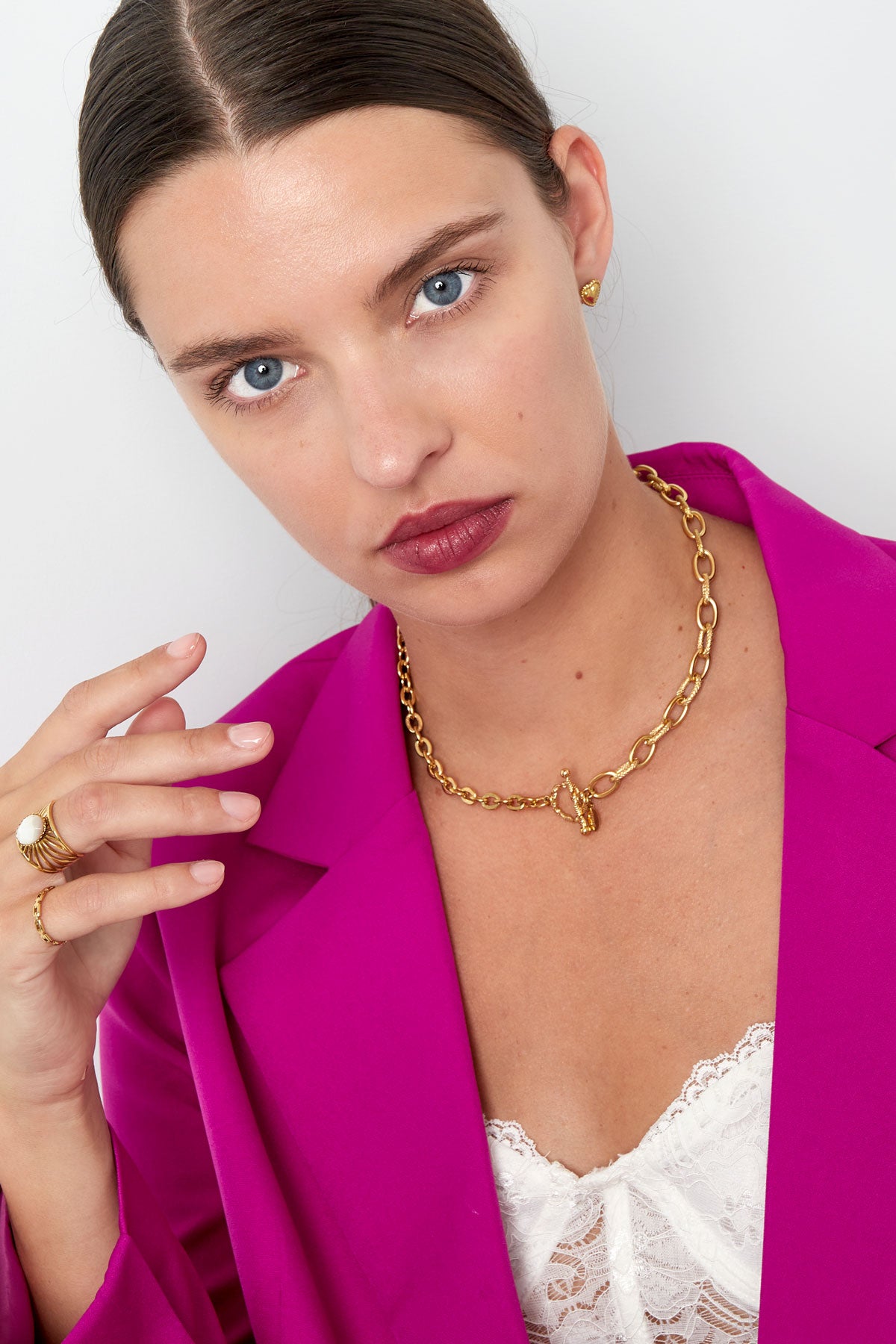 Schakelketting met ronde sluiting zilver