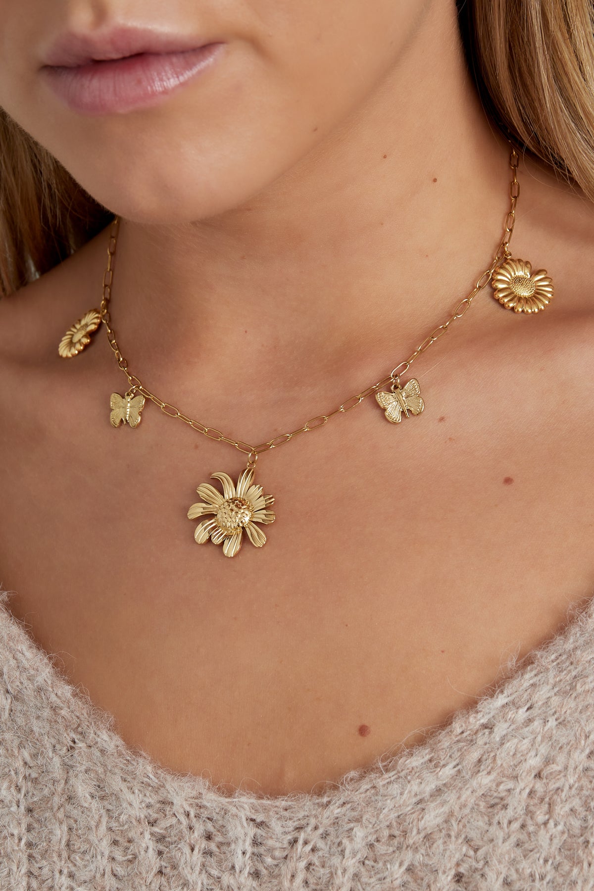 Flowerlicious ketting goud