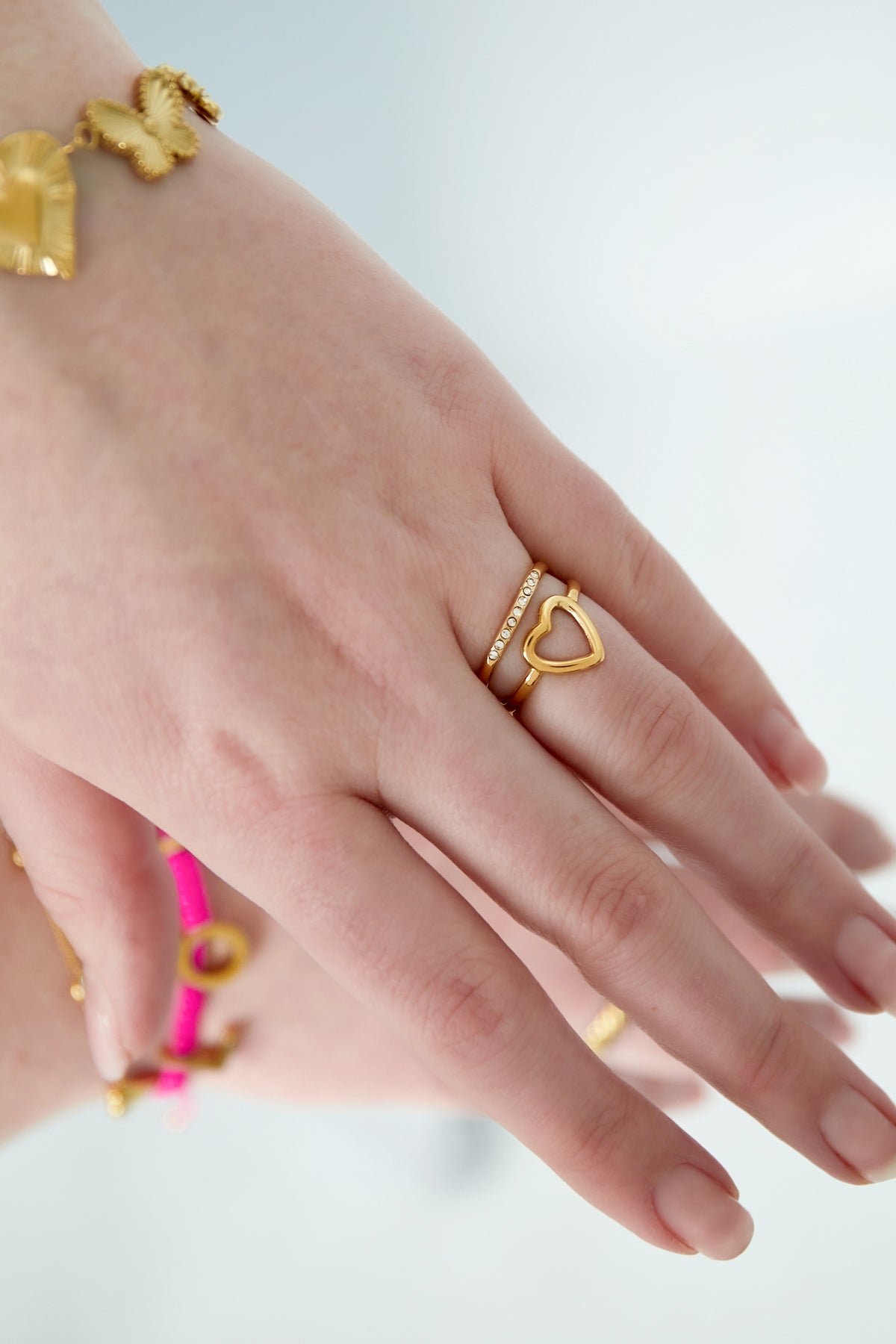 Heart sparkle ring goud