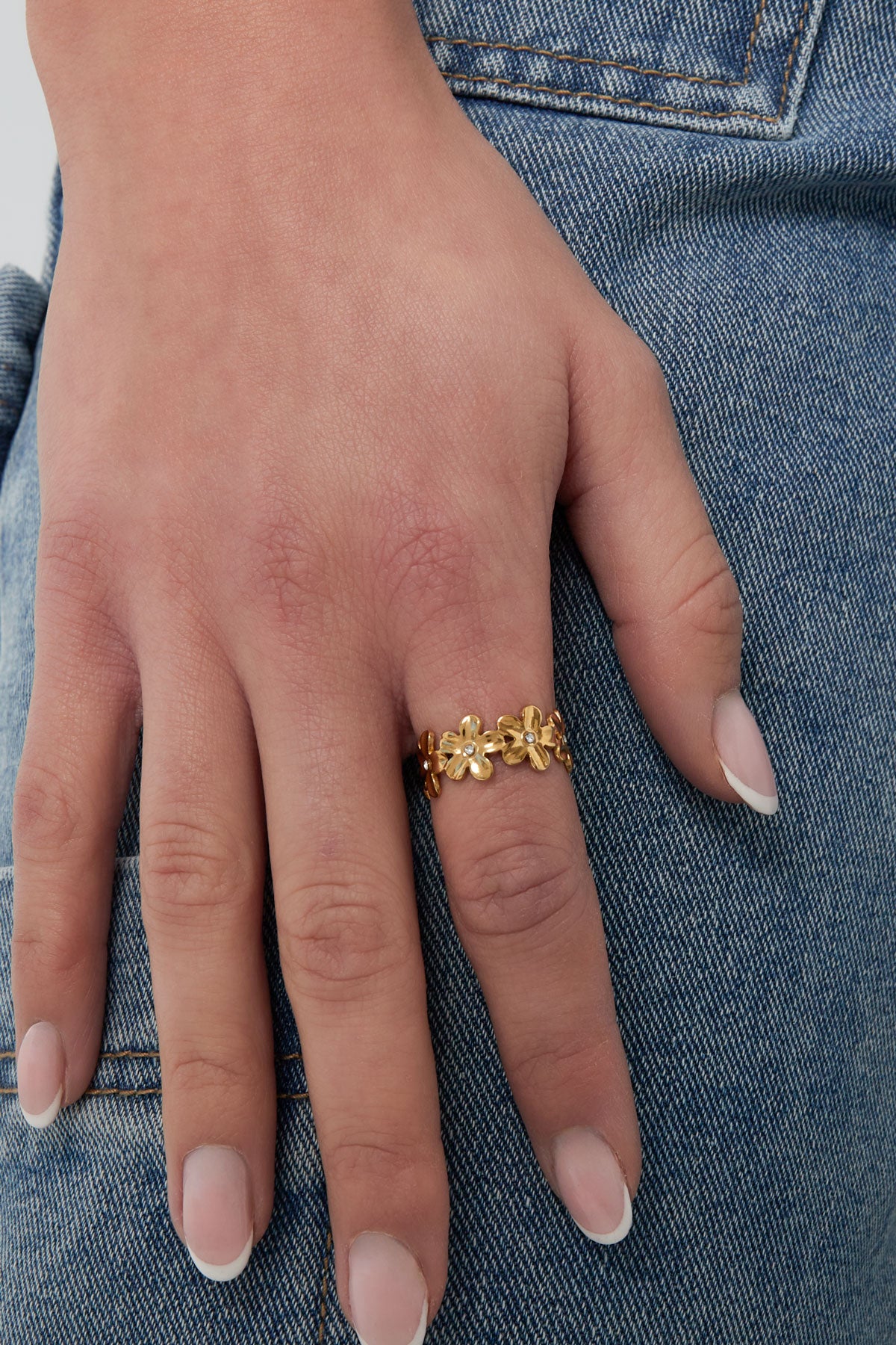 Infinite flowers ring zilver