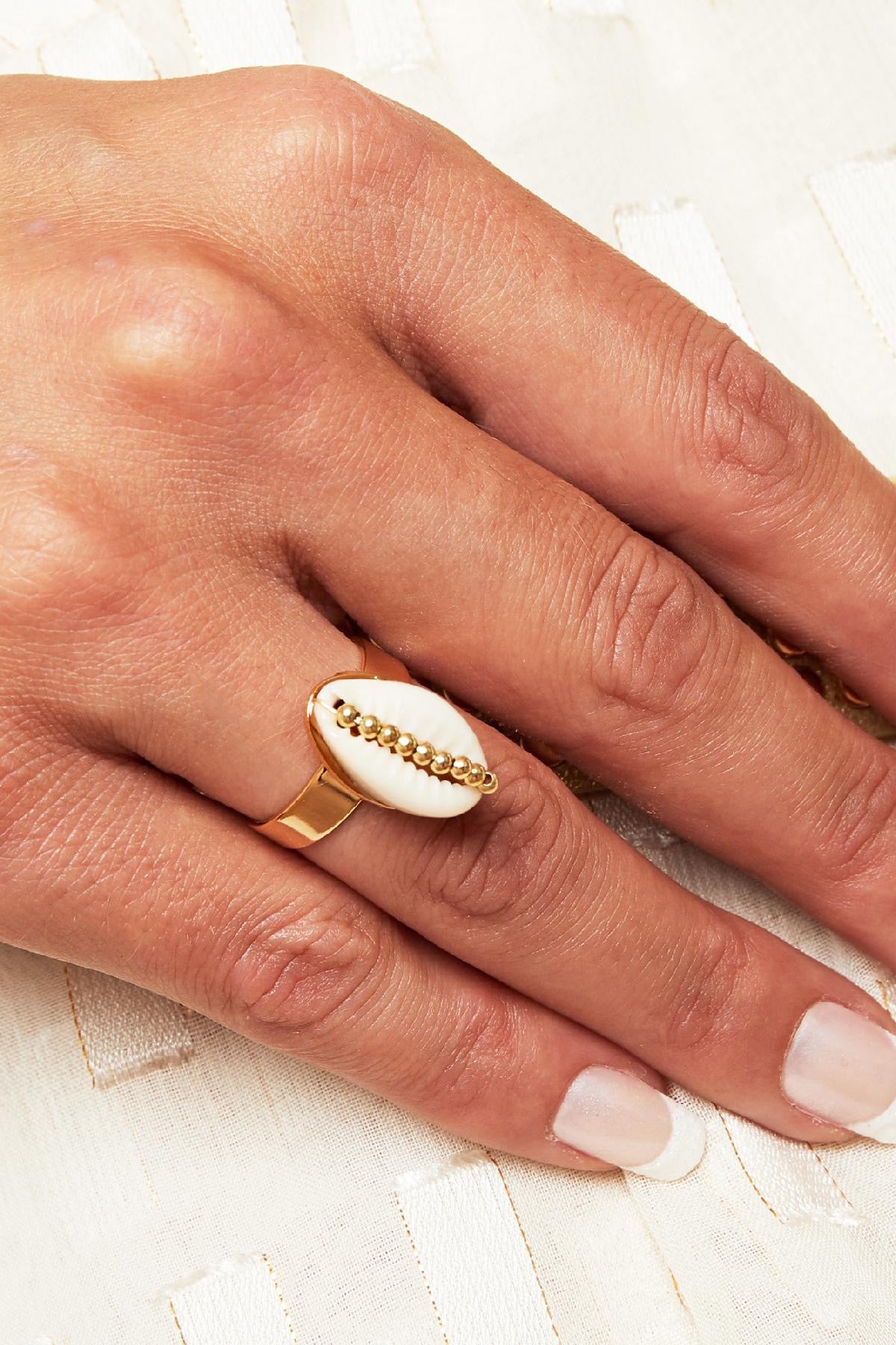 Schelp ring goud