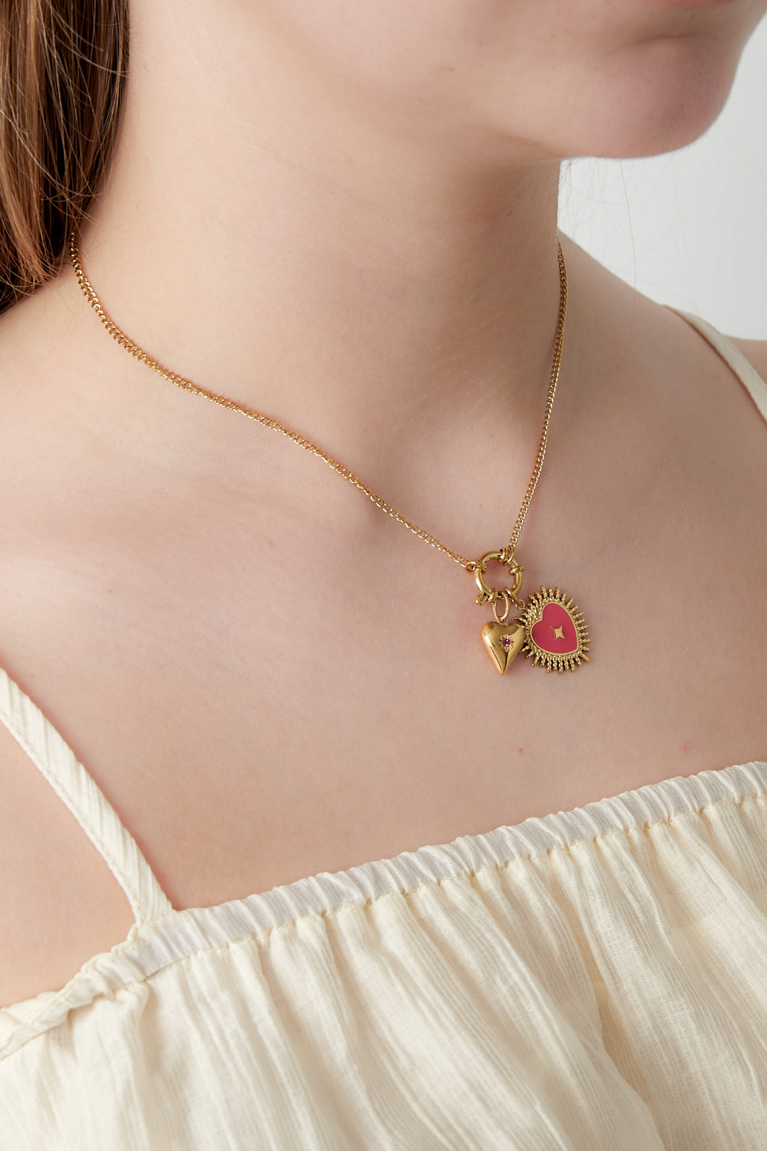 DIY de zon van het hart ketting goud