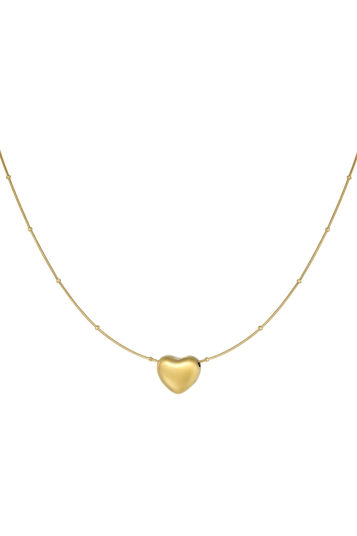 Soft heart ketting goud