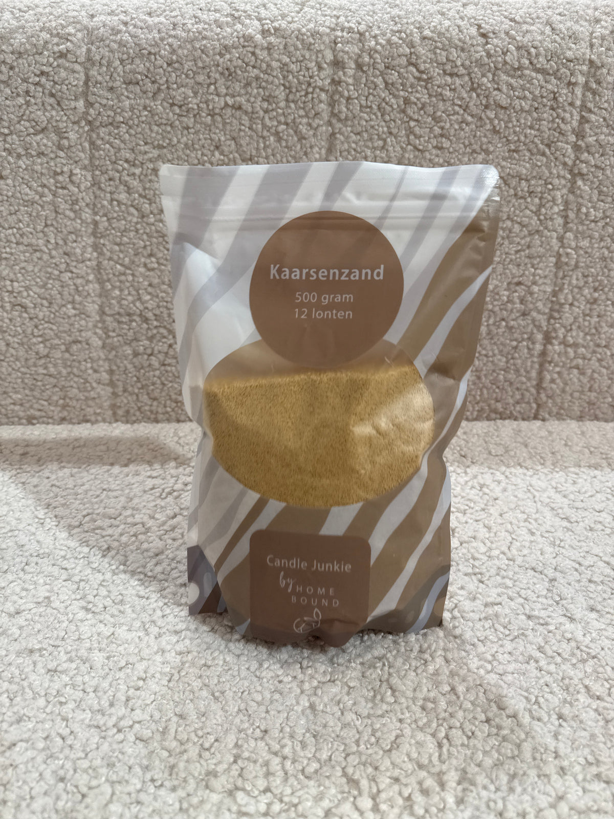 Kaarsenzand Beige Candle Junkie 500 gram & 12 lonten