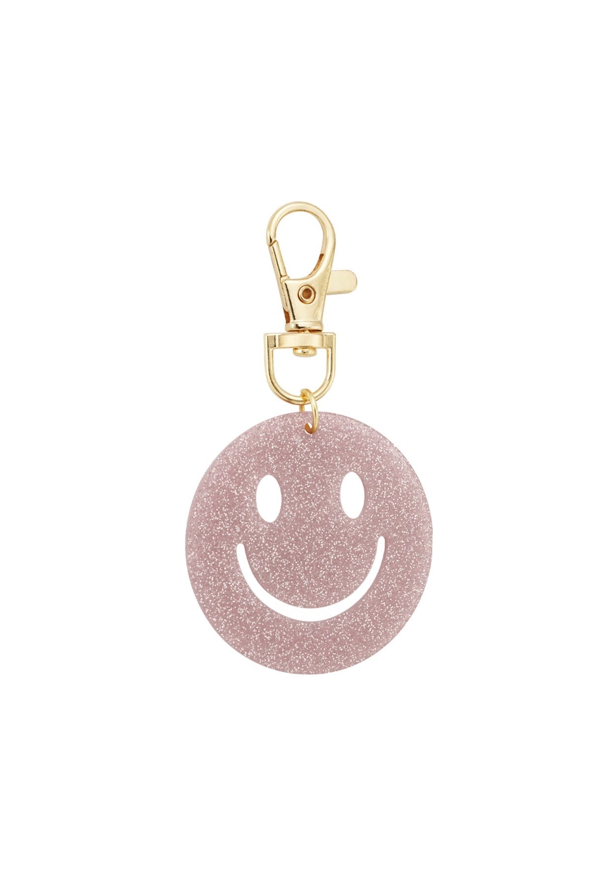 Keep smiling sleutelhanger roze