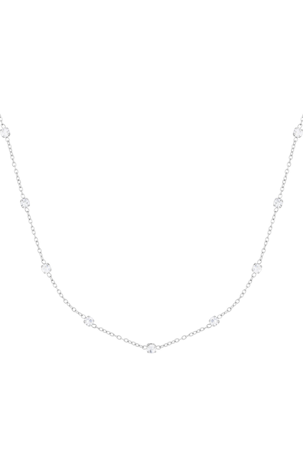 Diamond ketting zilver