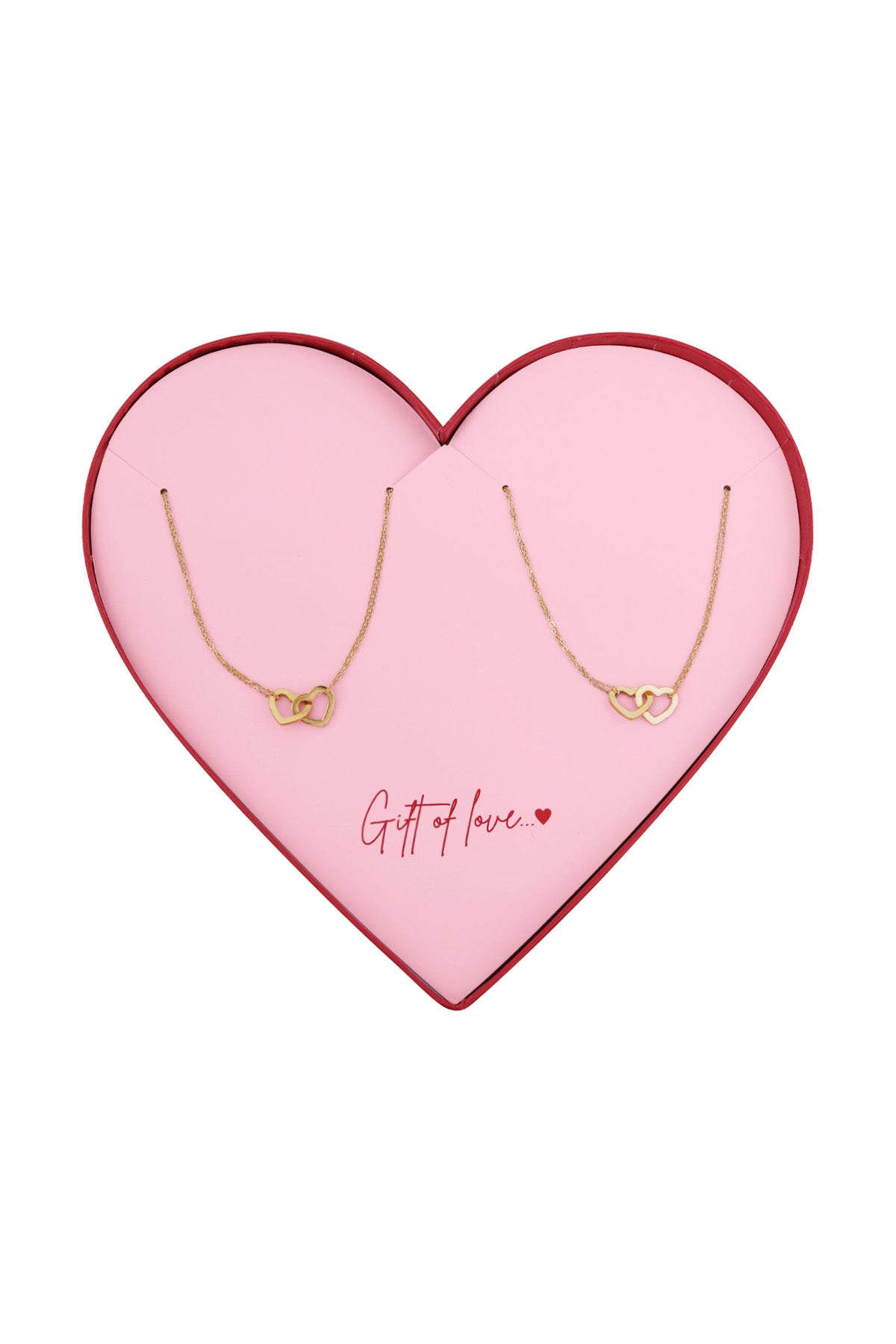 Giftbox love knots 2 kettingen goud