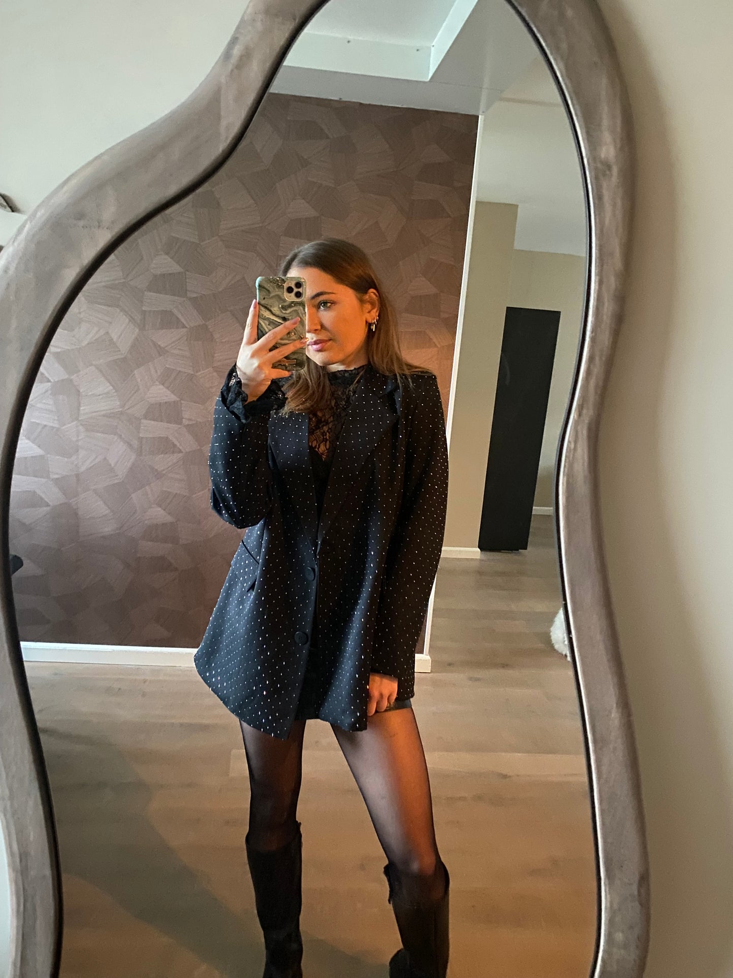 Noé - sparkle blazer zwart