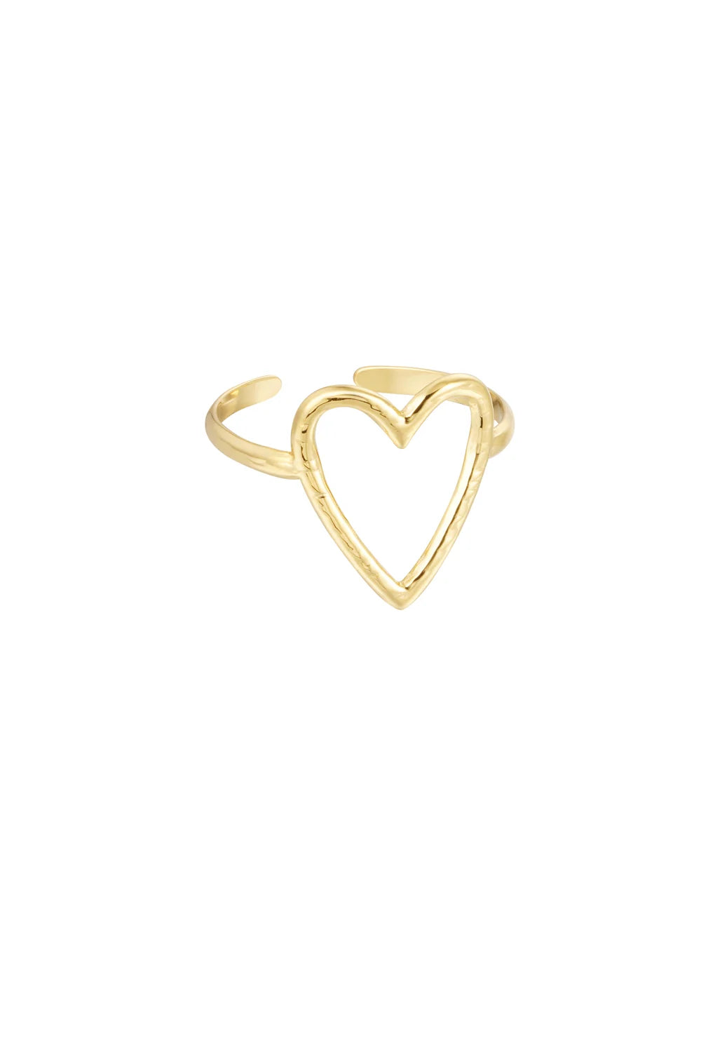 Big heart ring goud