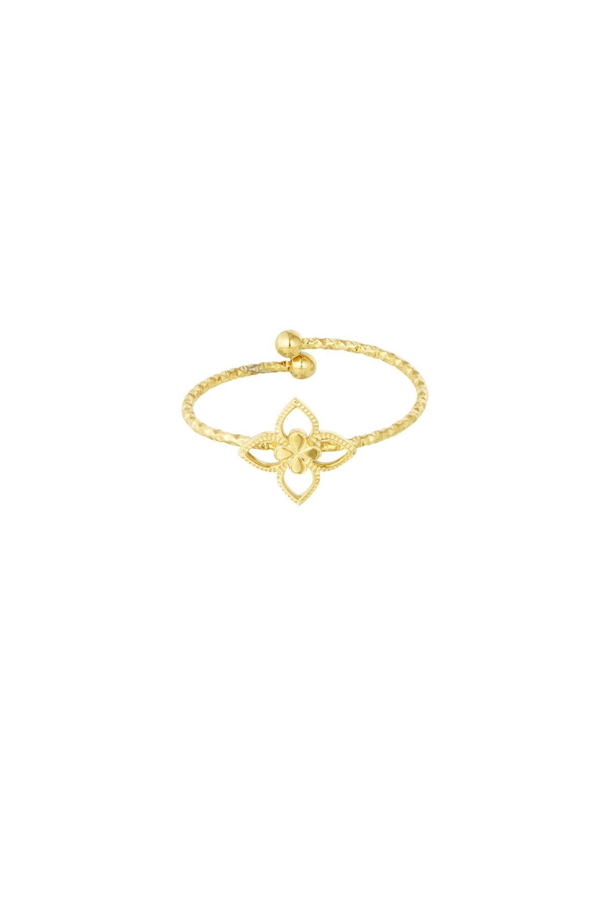 Klassiek bloem ring goud