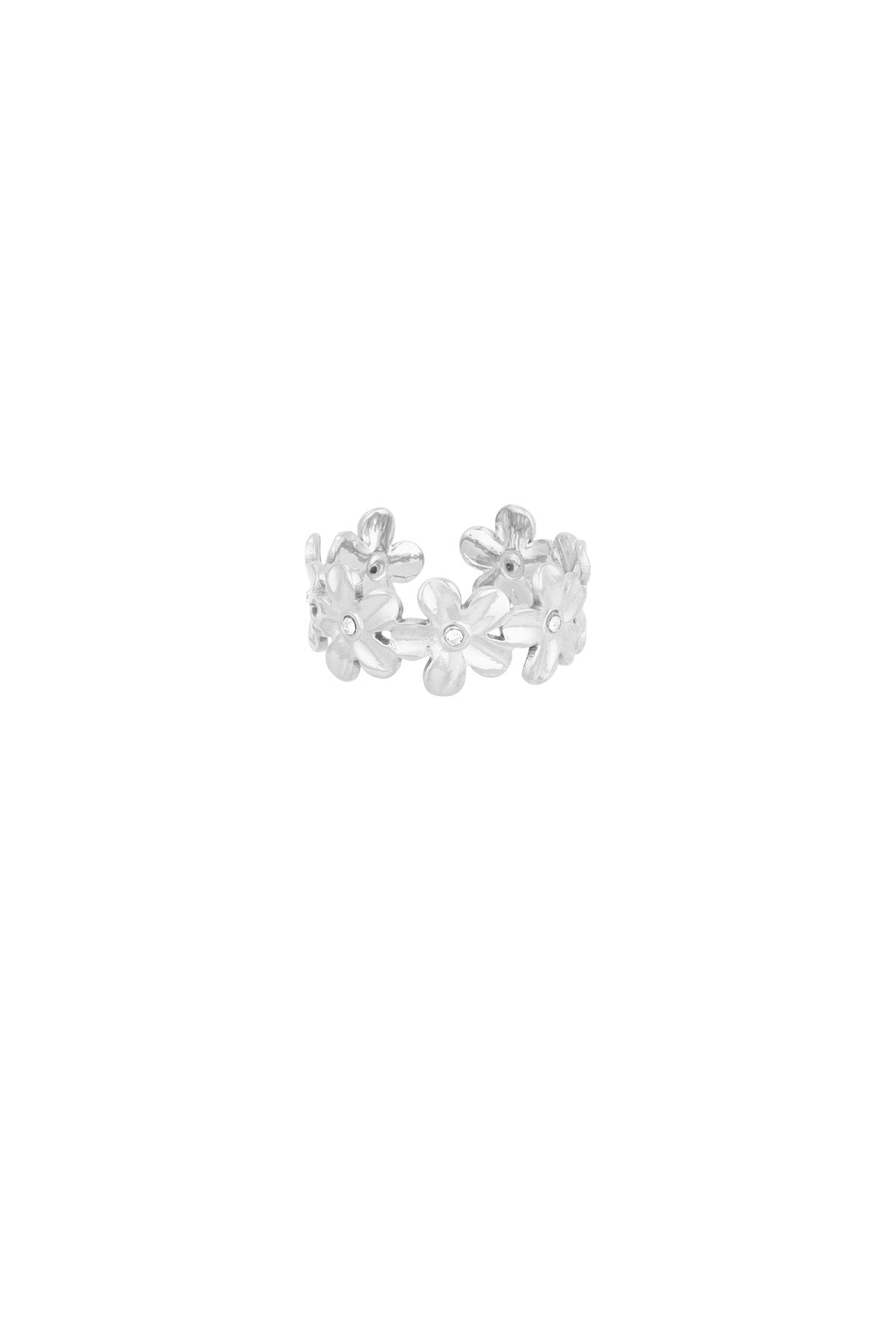 Infinite flowers ring zilver