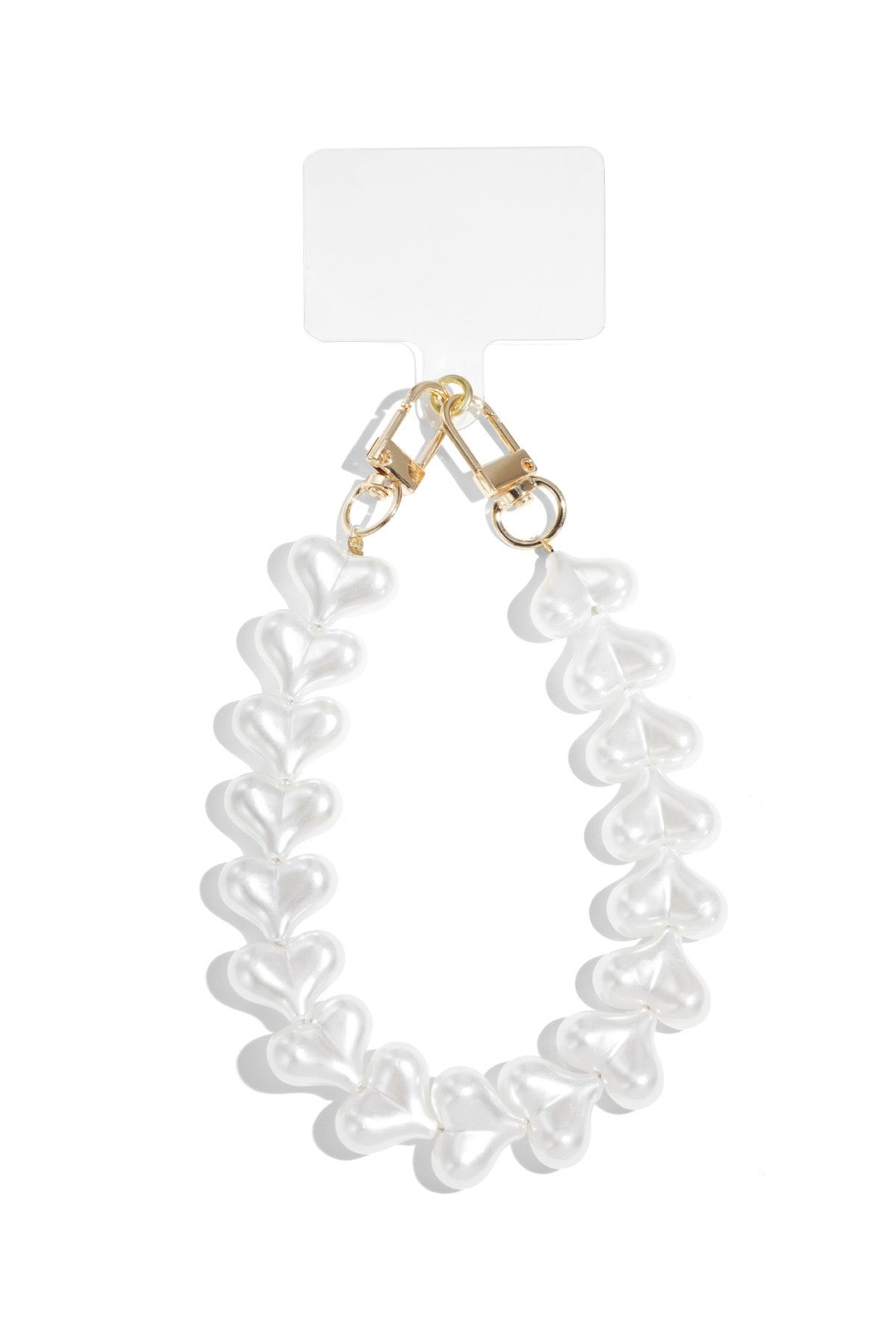 Telefoonkoord hartjes wit