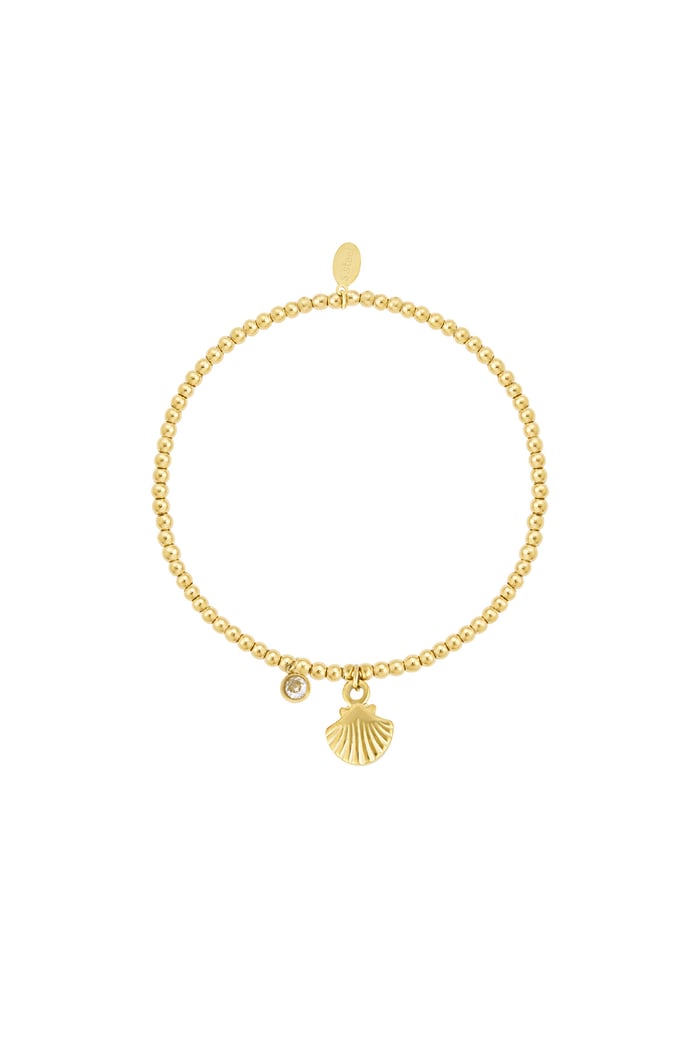 Kralen armband sparkly shell goud