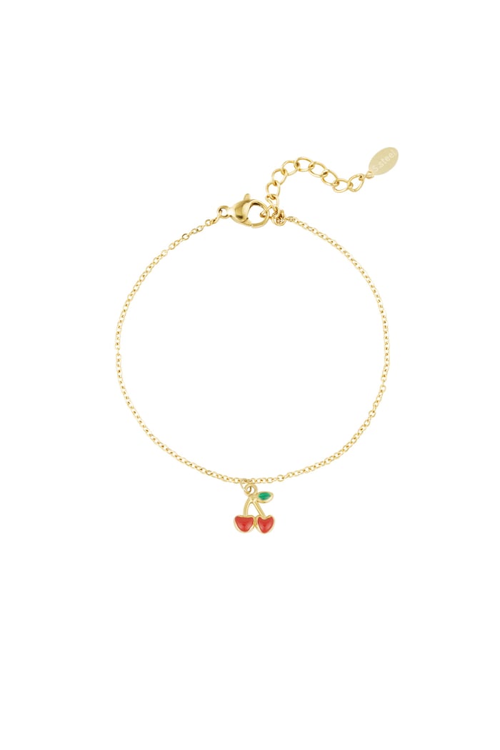 Cherry love armband goud