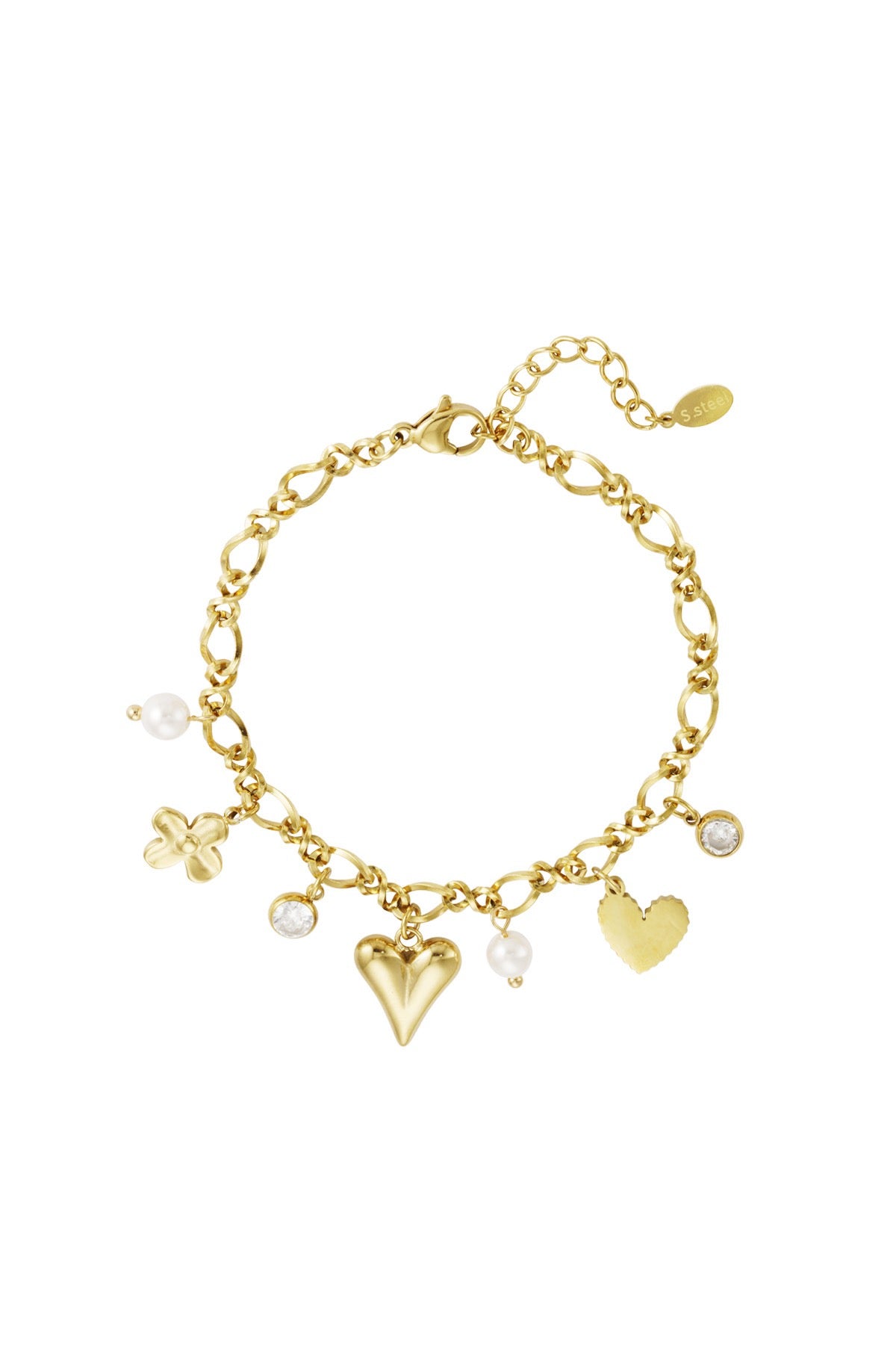 Sparkling love armband goud