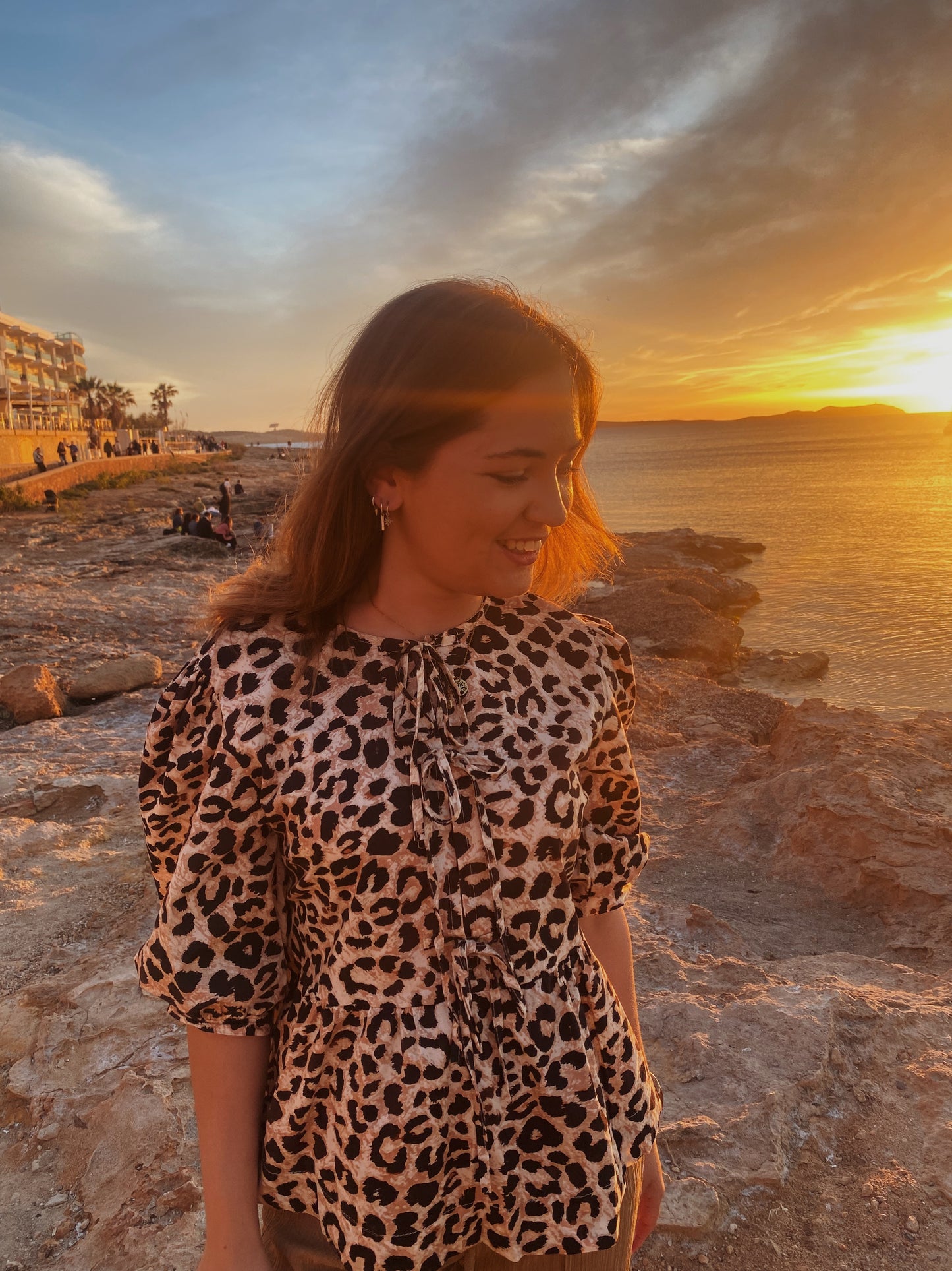 Olivia - Top luipaard print