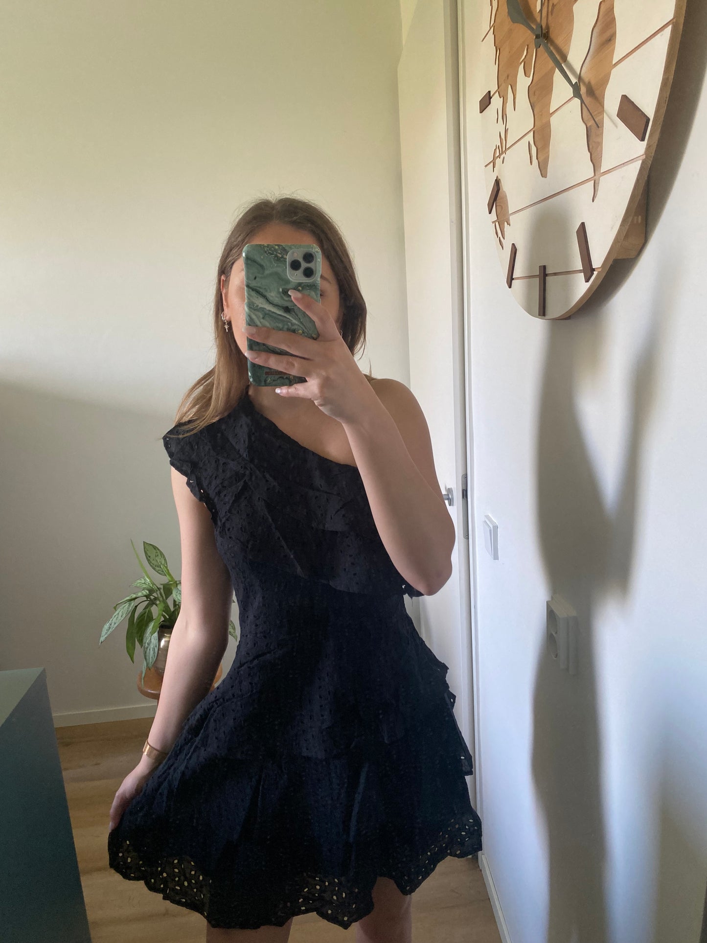 Yara - Jurkje one shoulder zwart