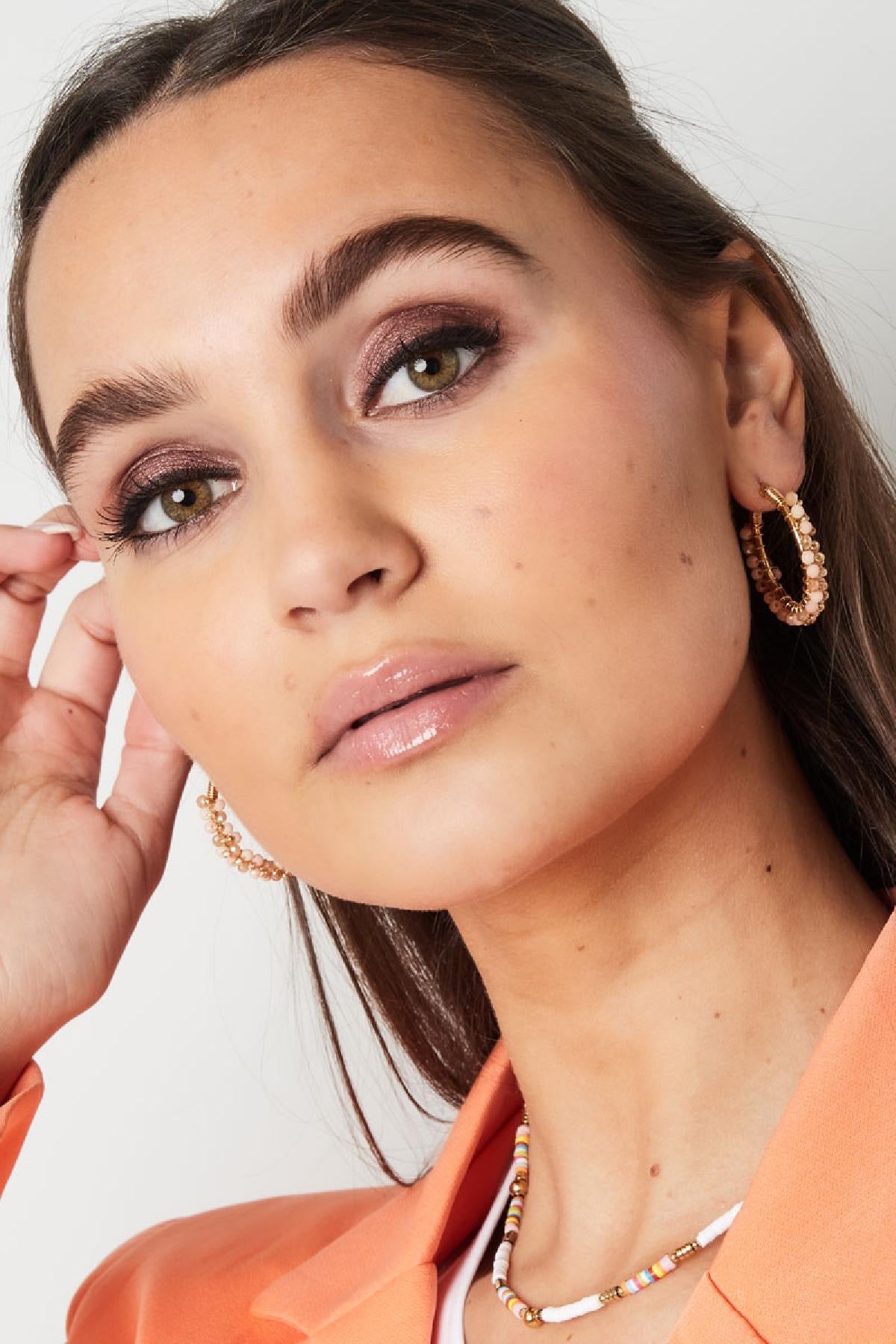 Kralen party oorbellen goud