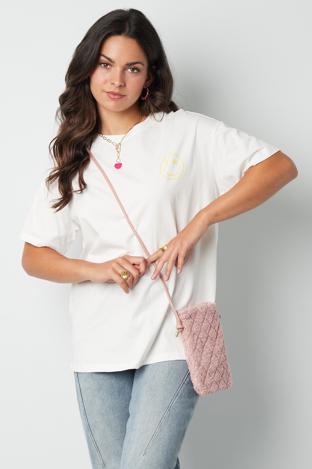 Telefoontas teddy roze