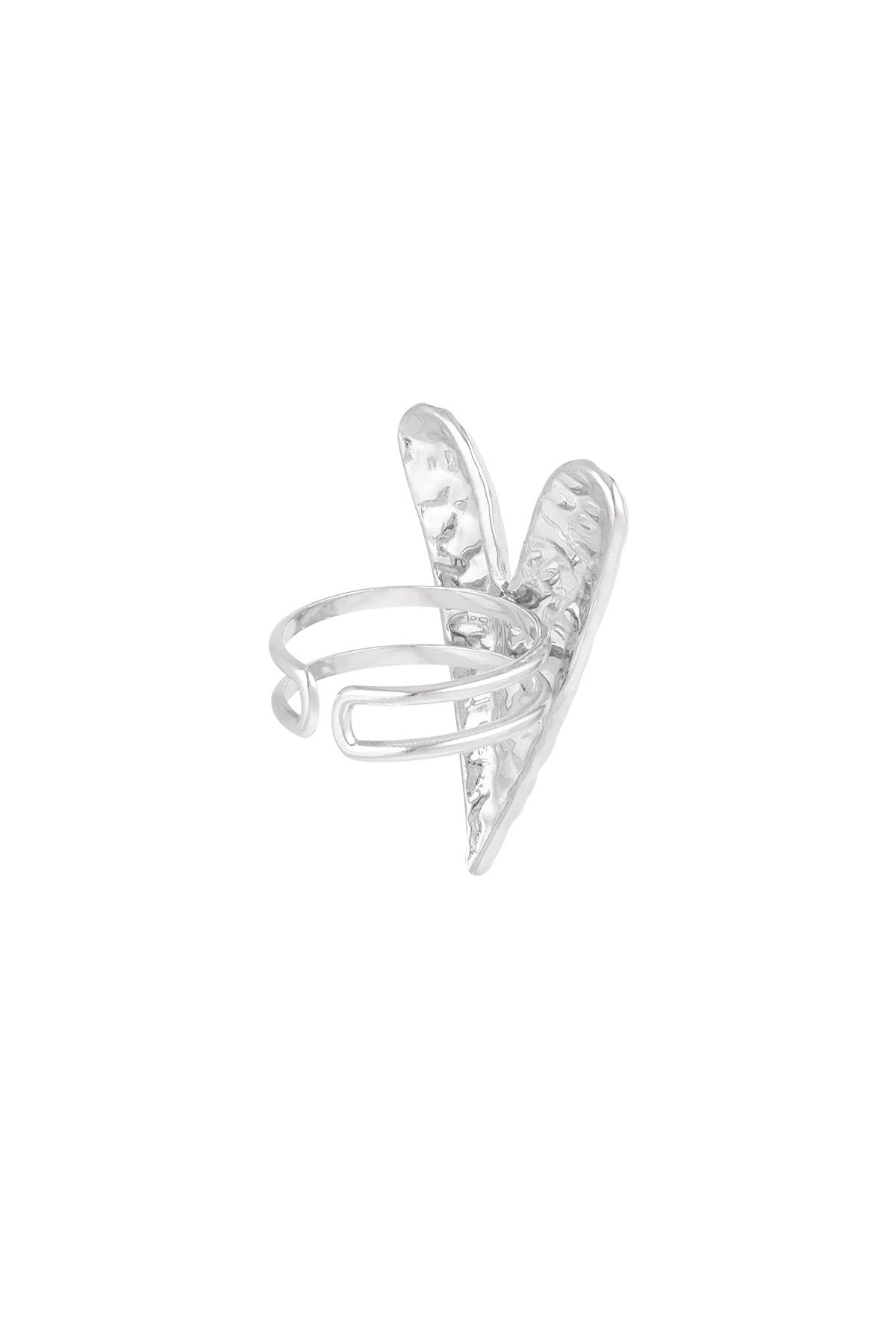 Statement structured love ring zilver