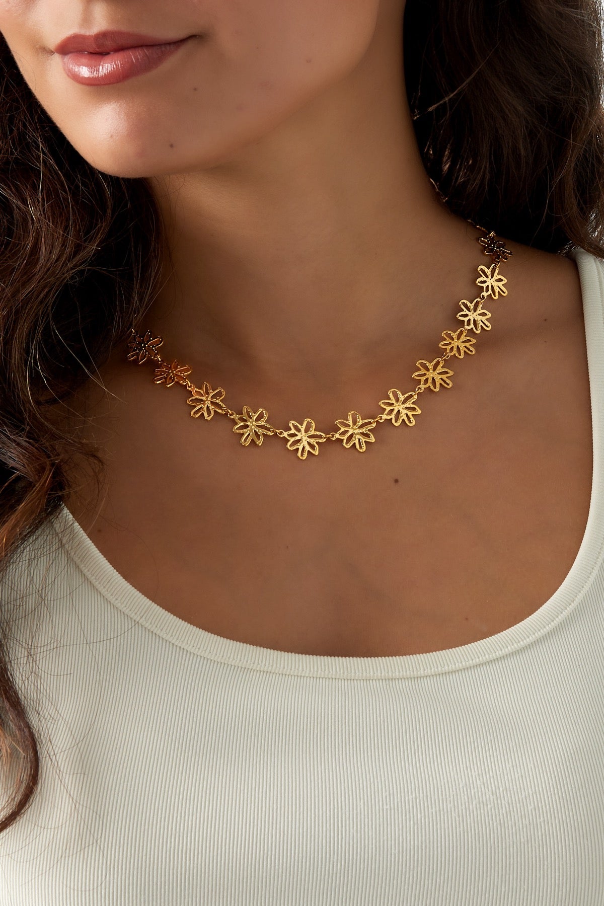 Flower party ketting zilver