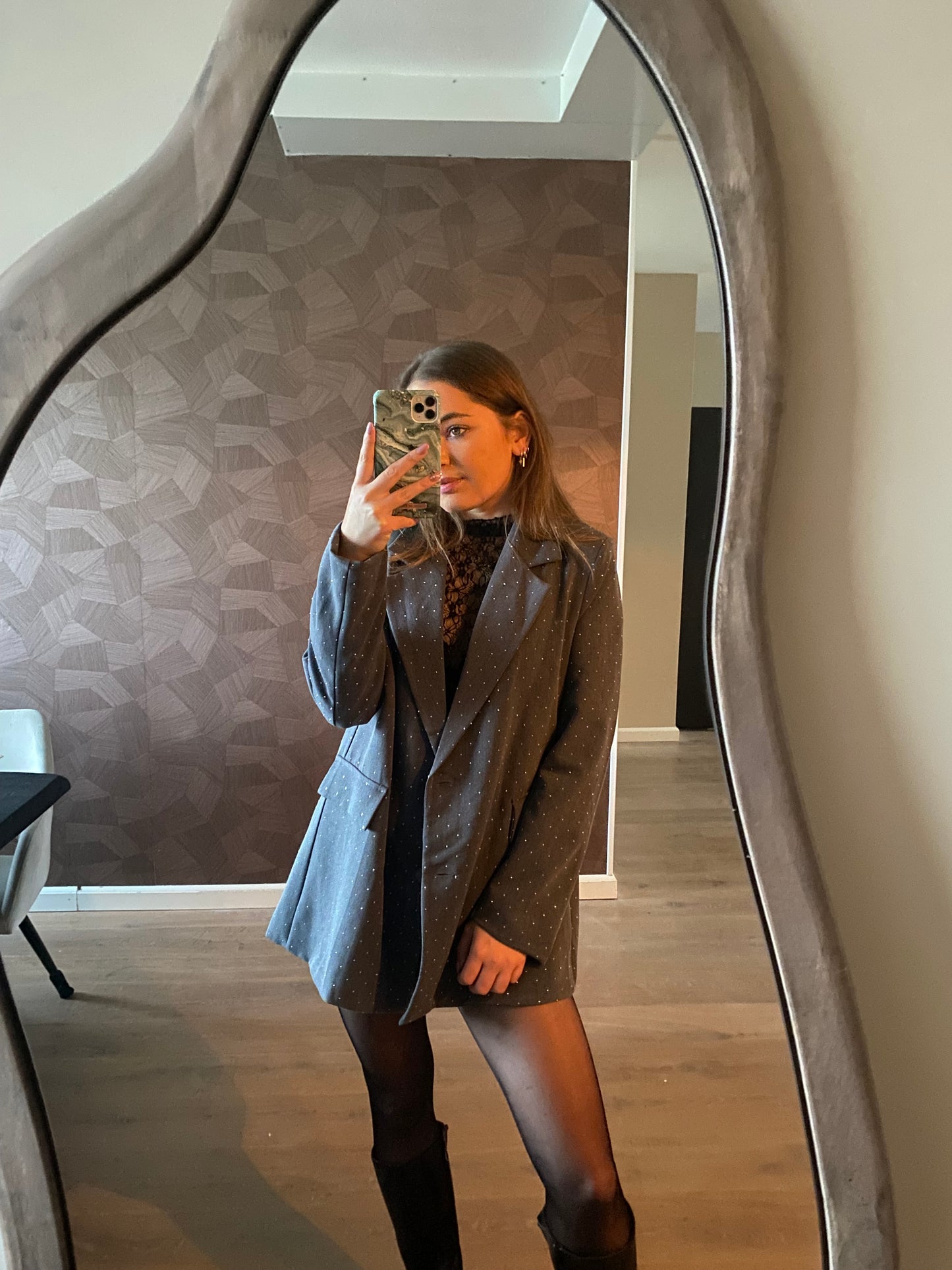 Noé - sparkle blazer grijs