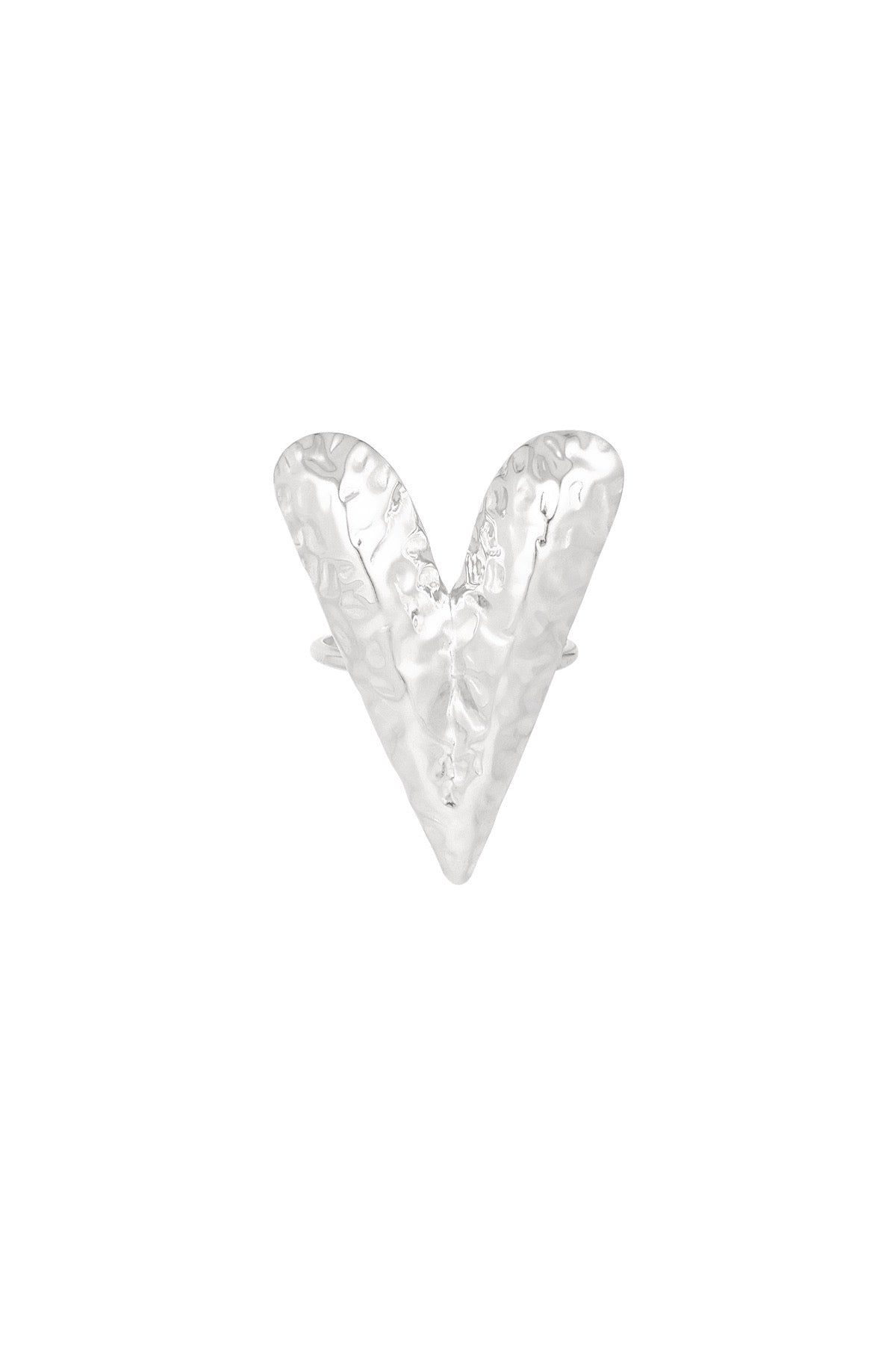 Statement structured love ring zilver
