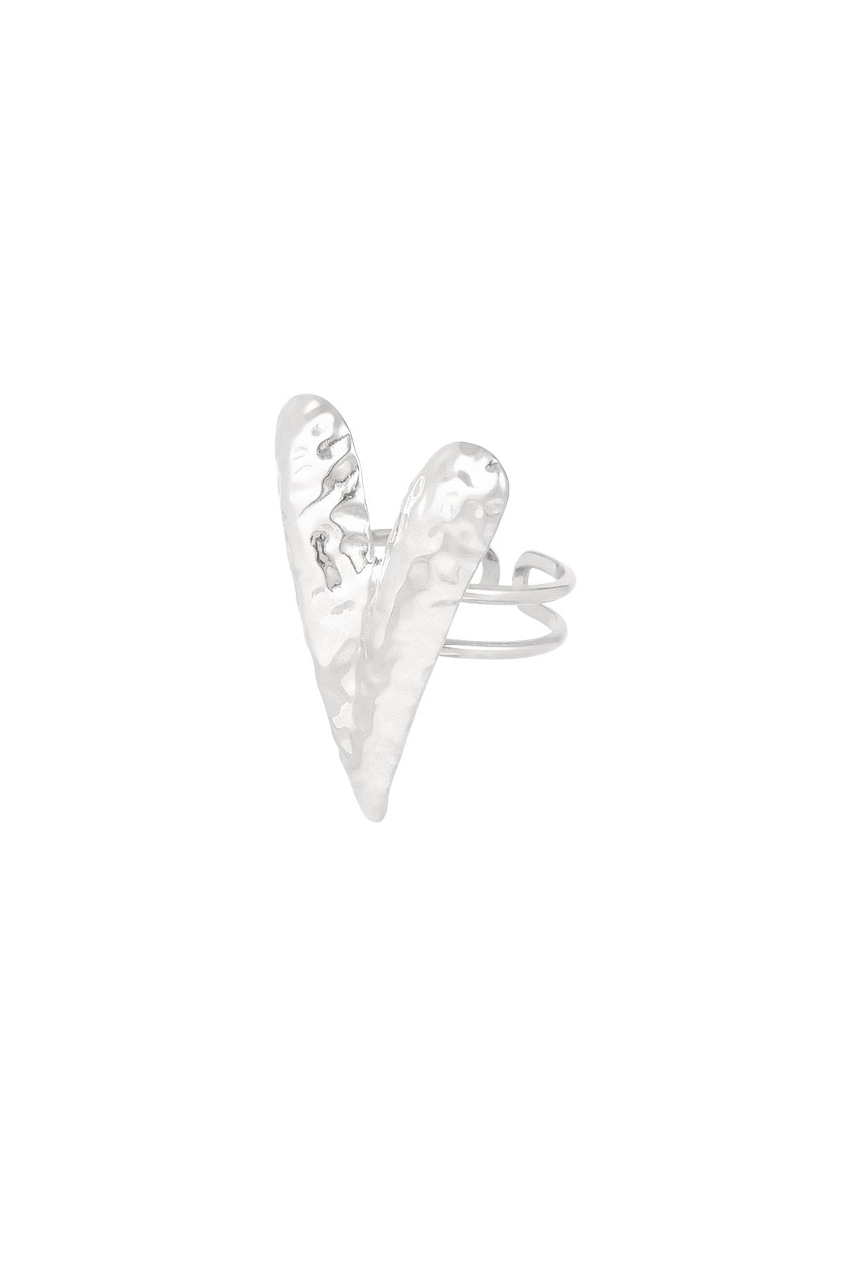 Statement structured love ring zilver