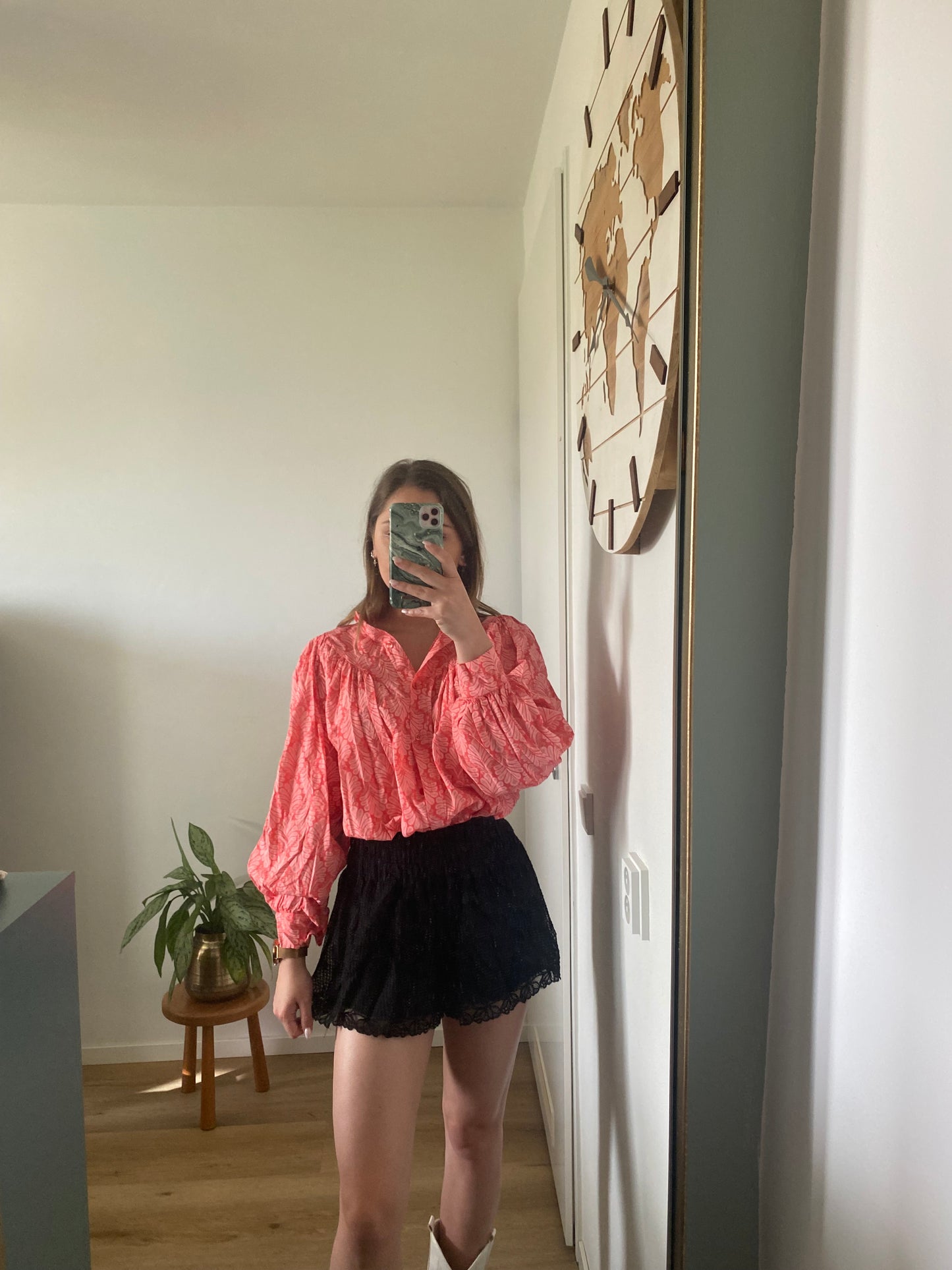 Sara - Blouse roze print