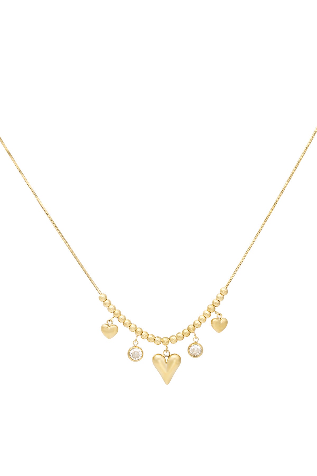 Gleaming heart ketting goud