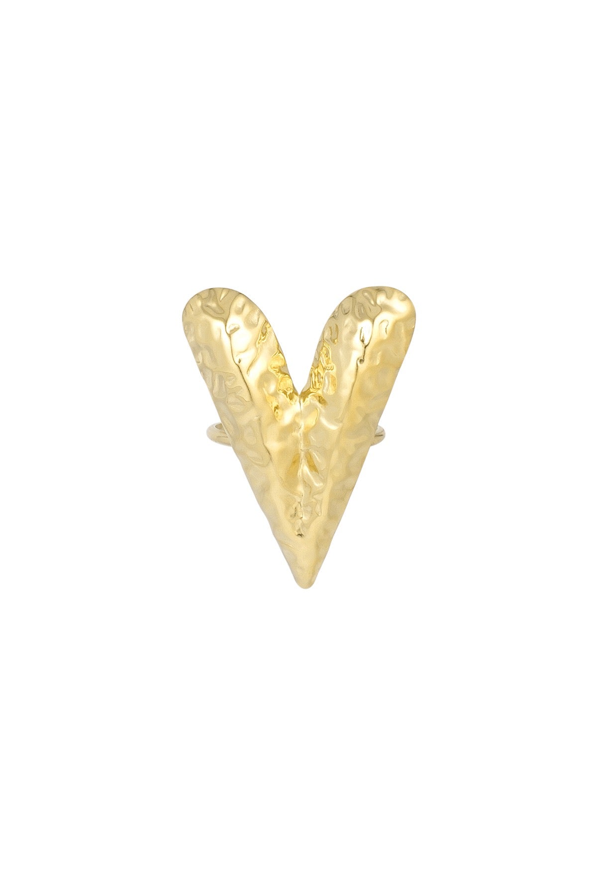 Statement structured love ring goud