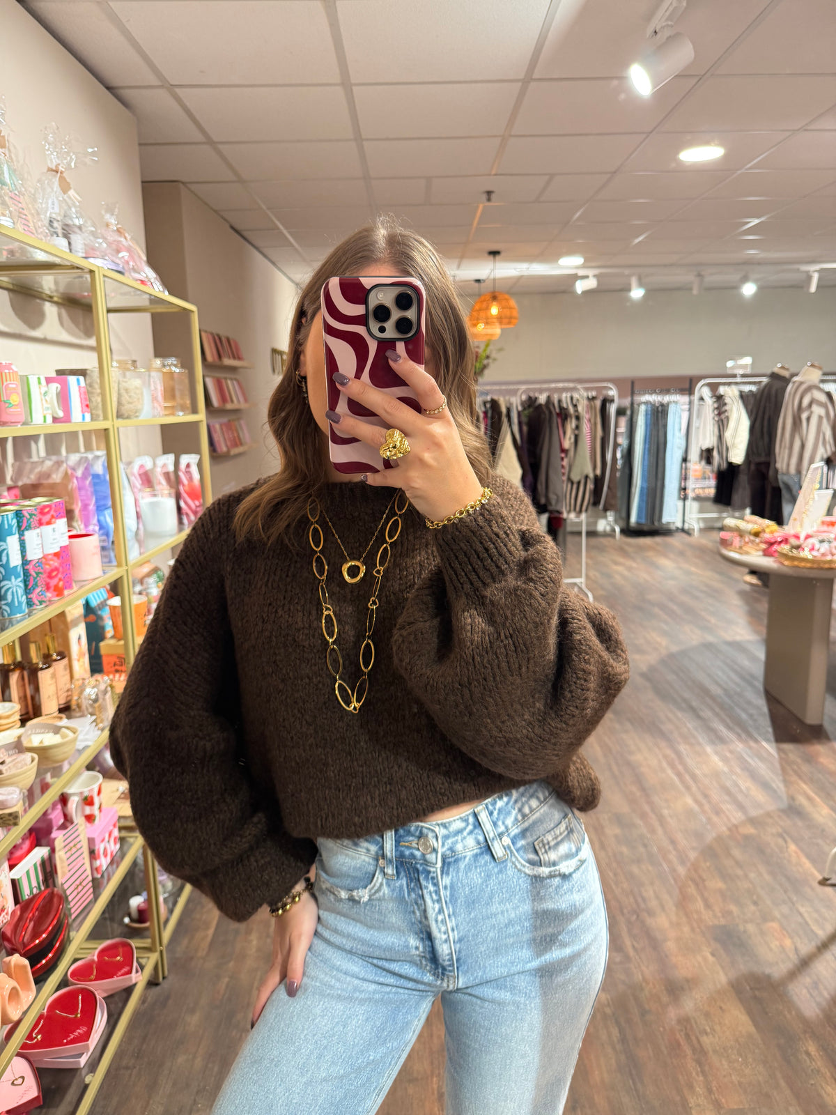 Romy - trui donkerbruin