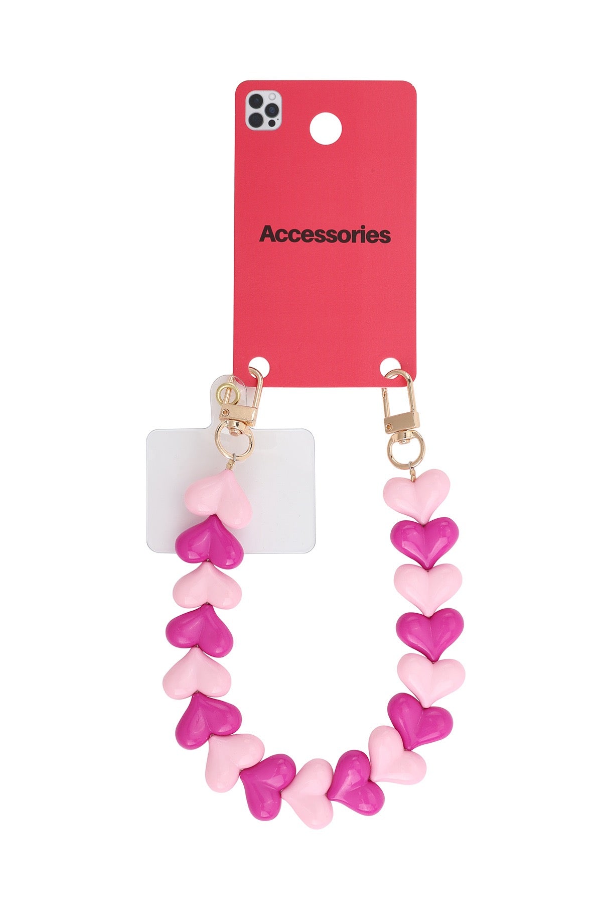 Telefoonkoord hartjes roze mix