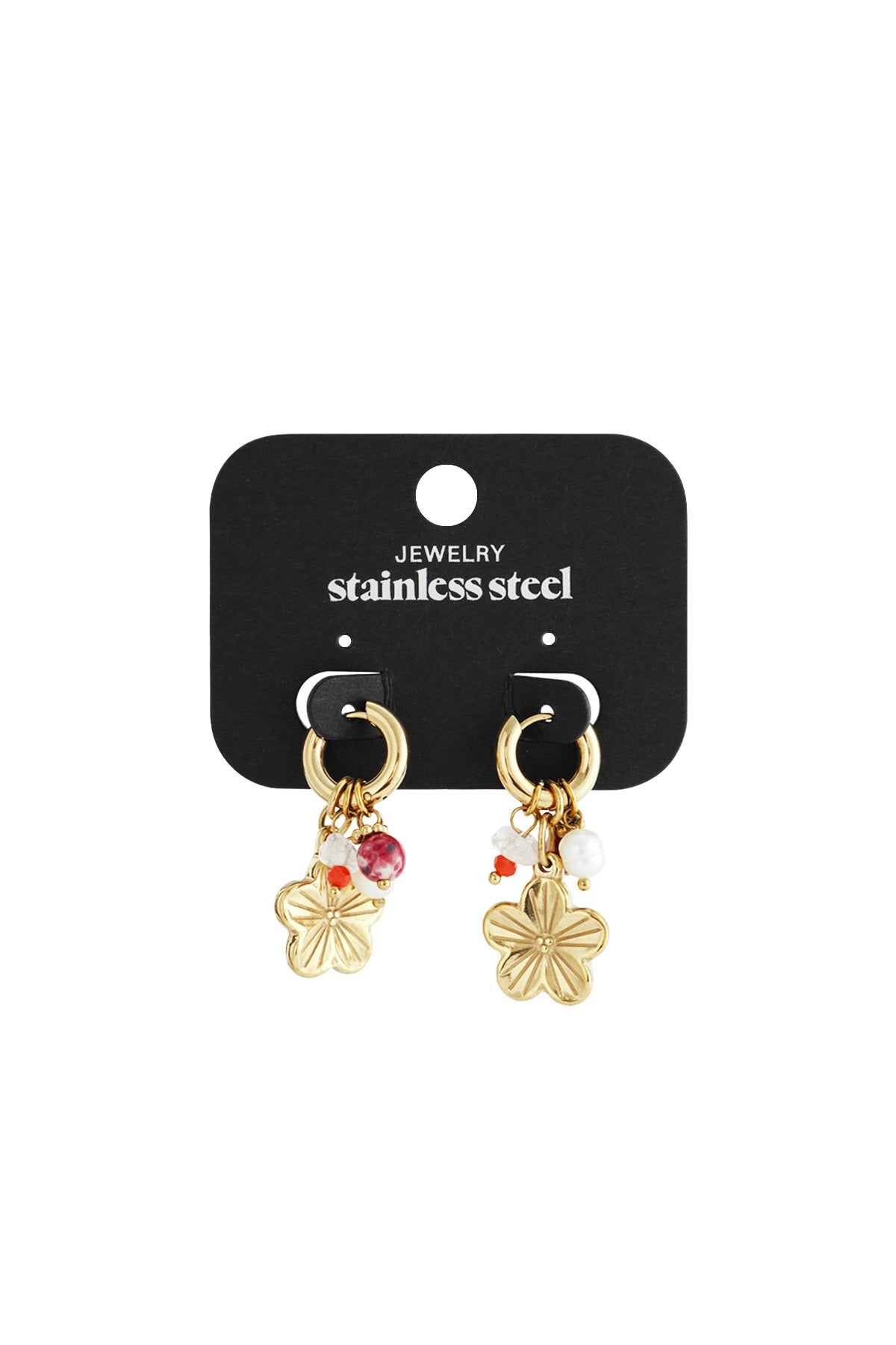 Bloemen party oorbellen goud