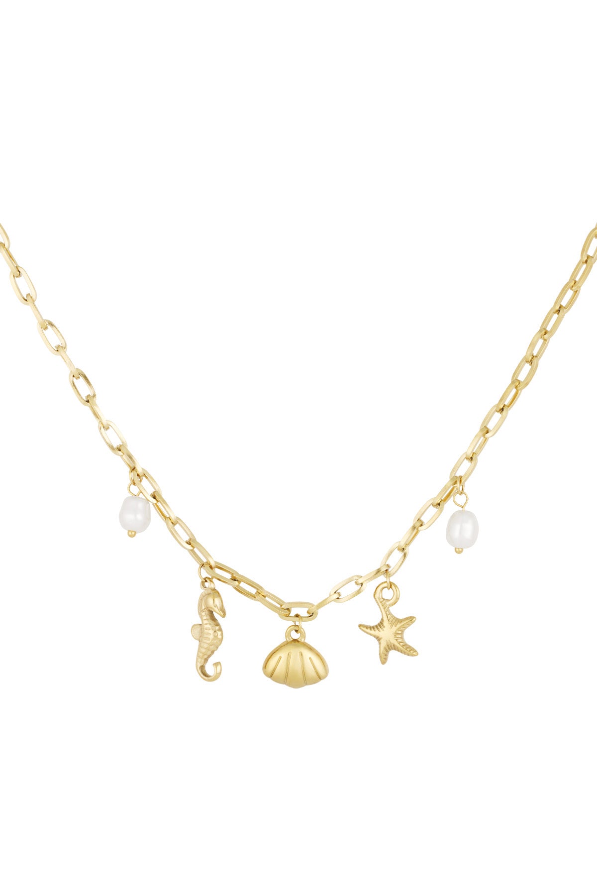 Strand bedels ketting goud