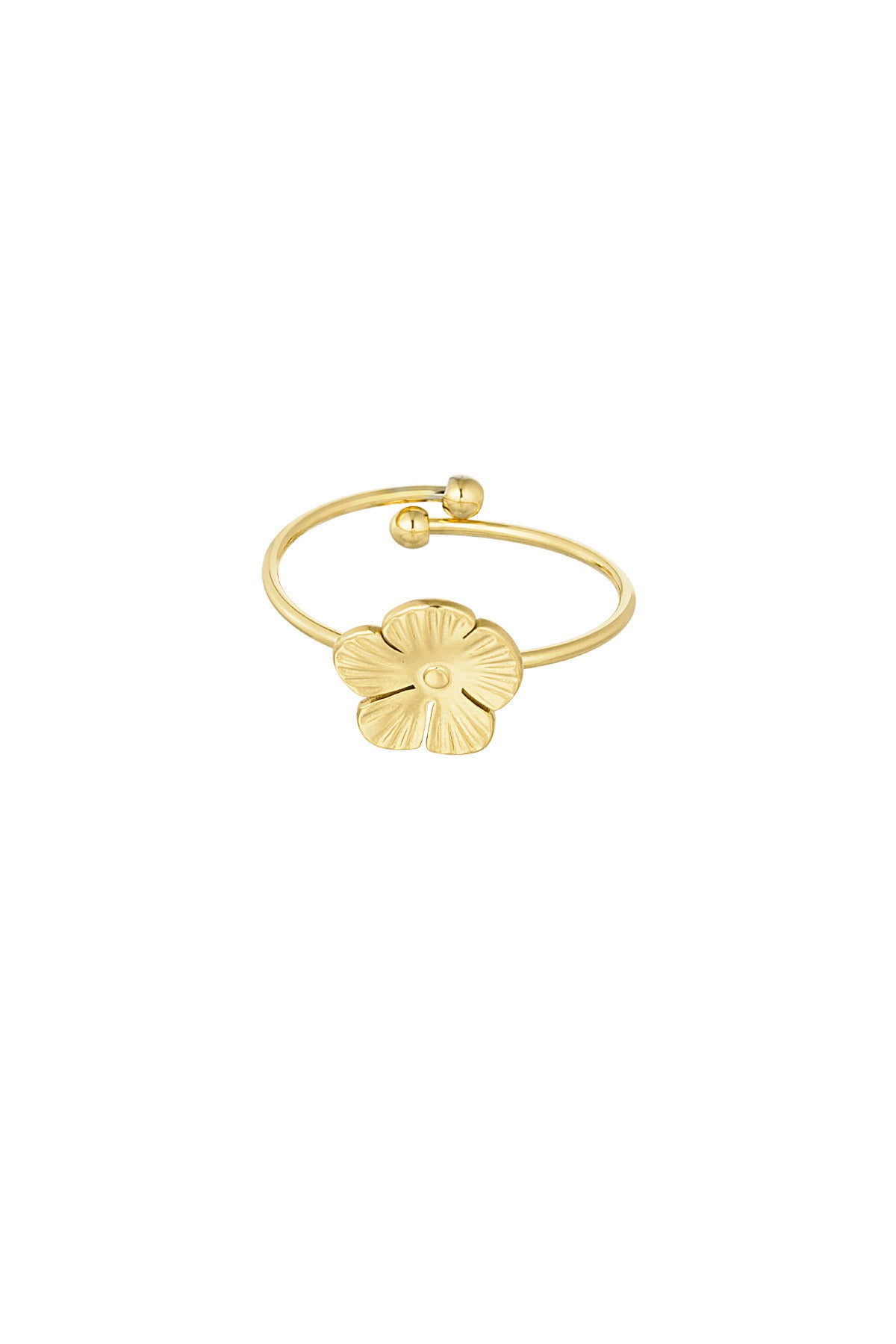 Schattige bloem ring goud