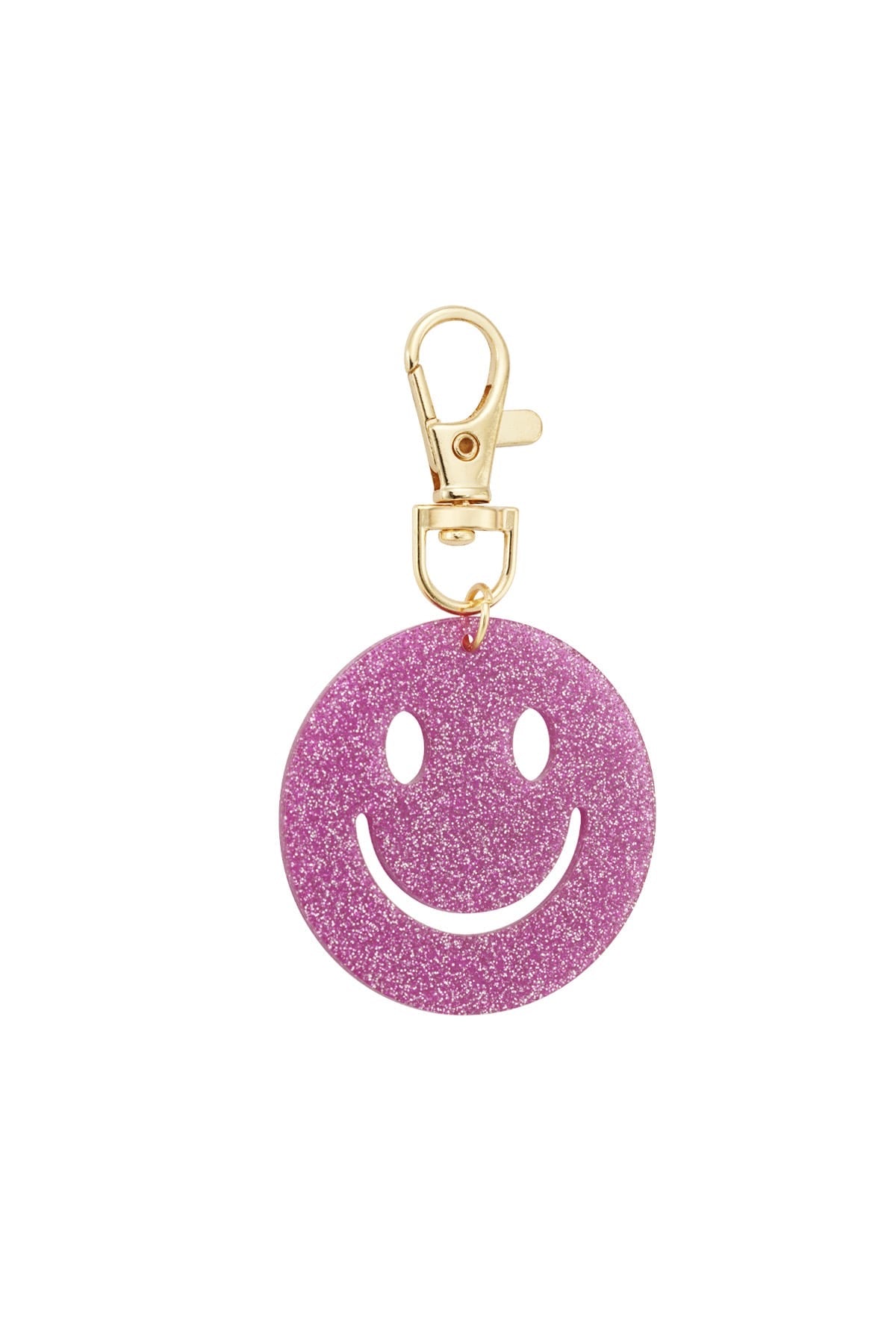 Keep smiling sleutelhanger paars