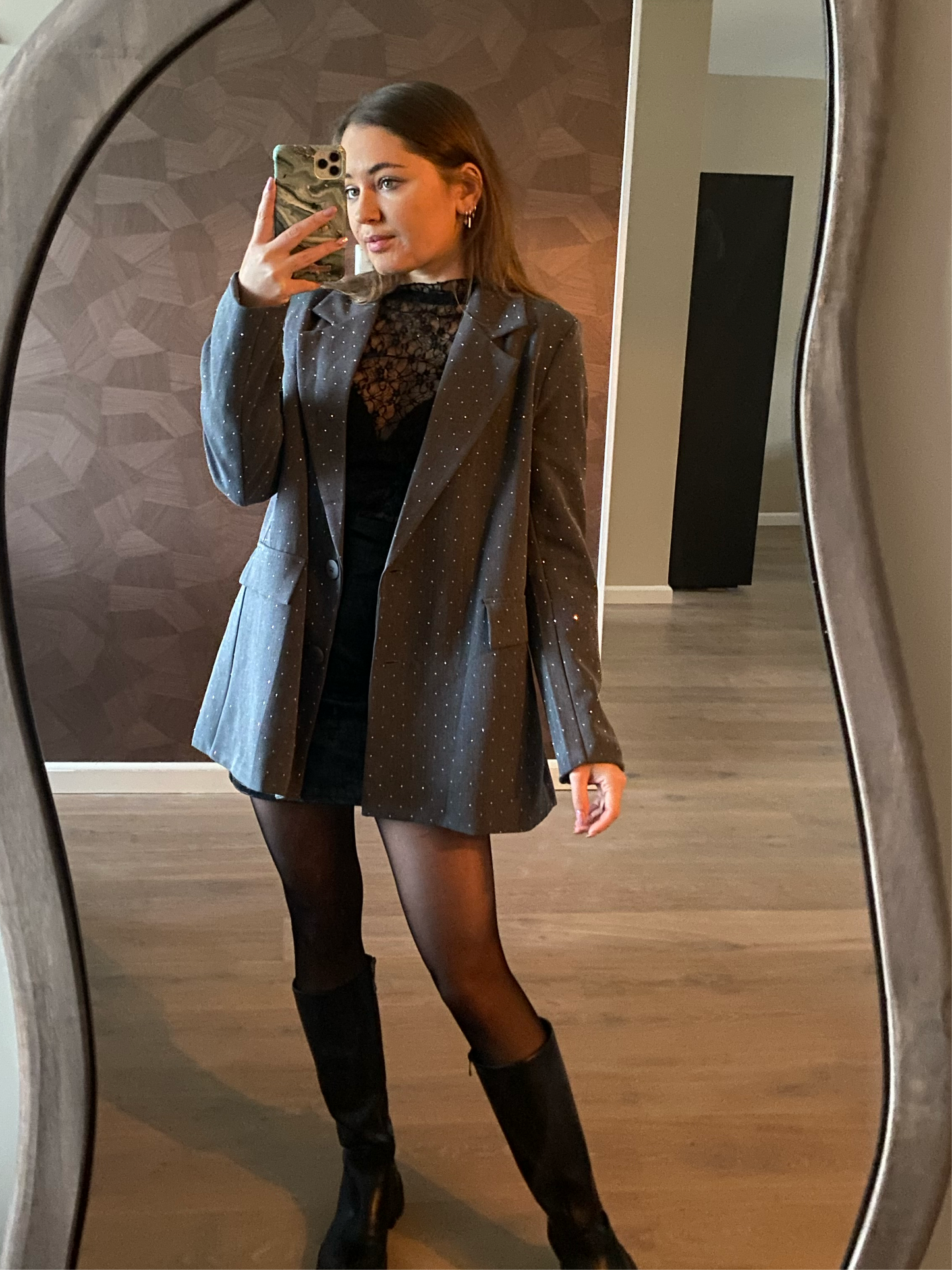 Noé - sparkle blazer grijs