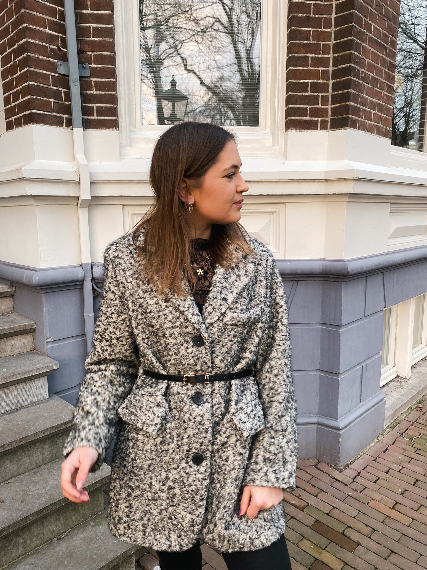 Isa - gemêleerde blazer grijs