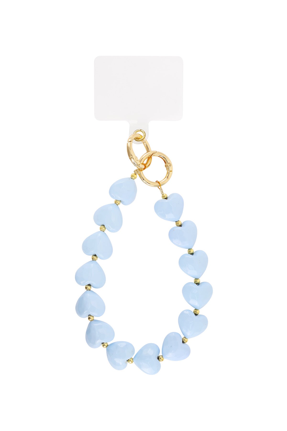 Telefoonkoord hartjes blauw