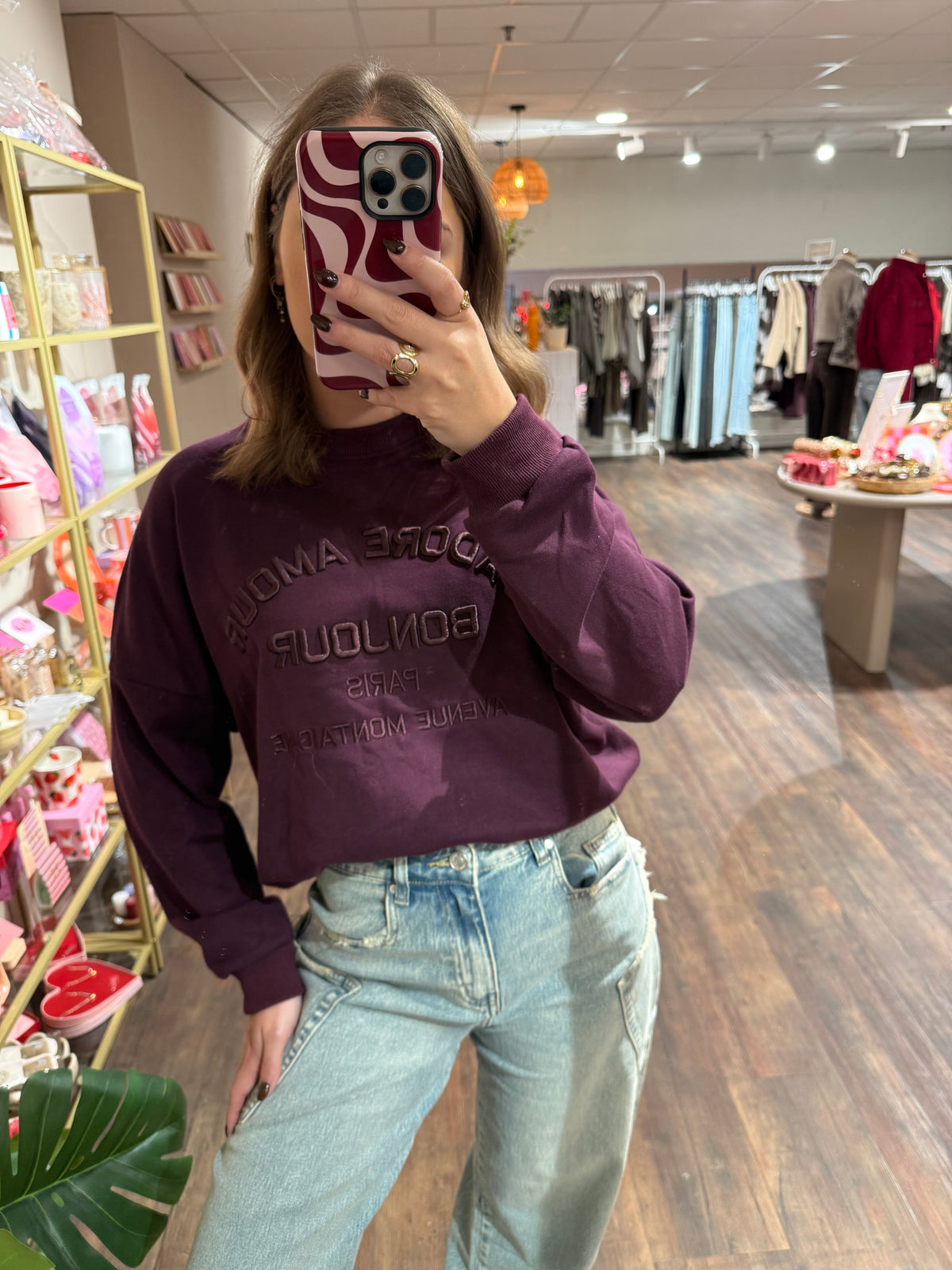 Lotte - plum embossed sweater