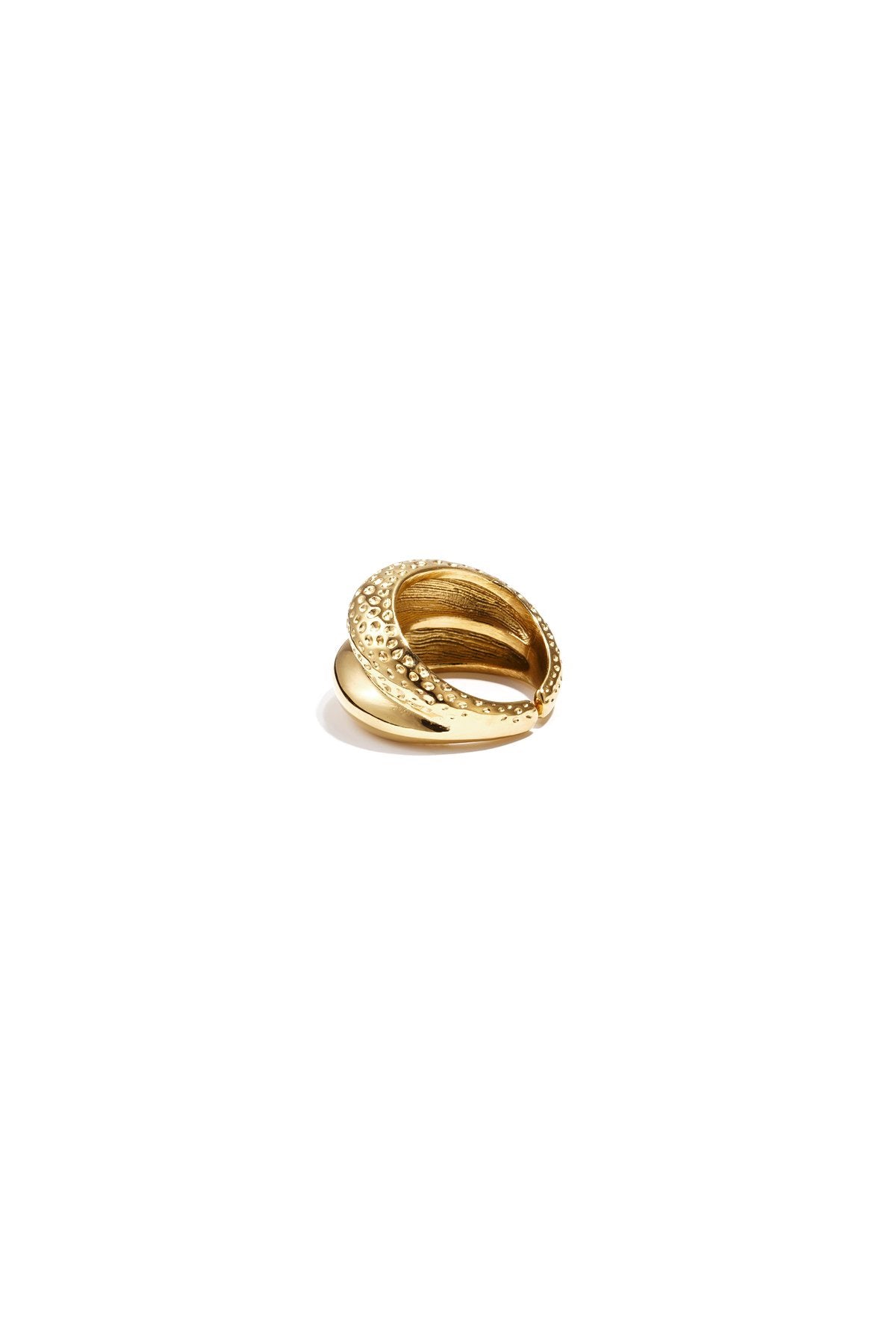 Dubbele ring met structuur goud