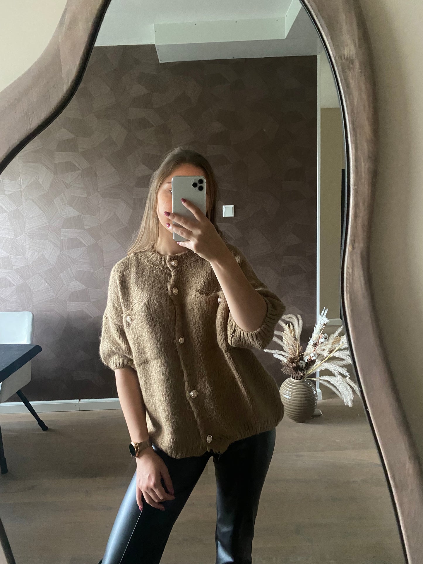 Maud - cardigan short sleeve camel