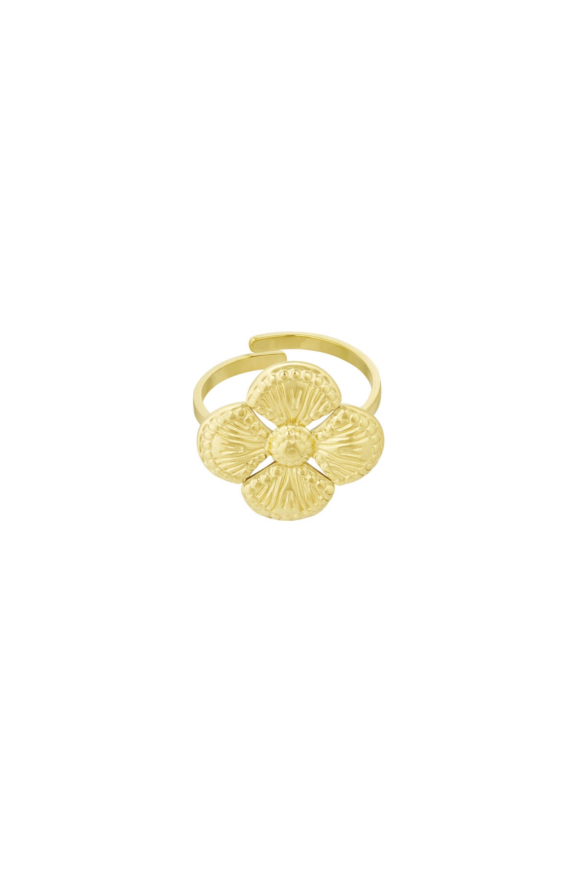Statement klaver ring goud