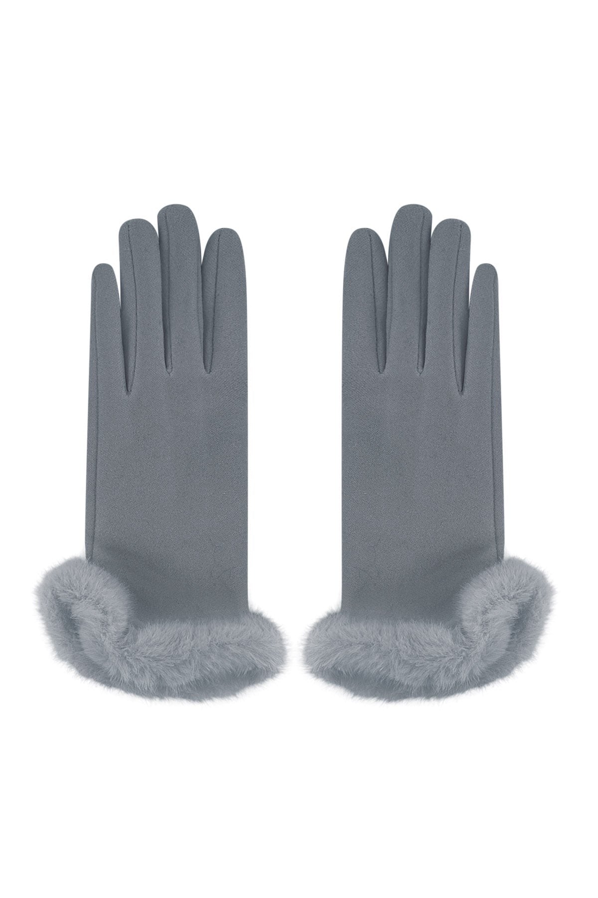 Handschoenen fluffy elegance - grijs