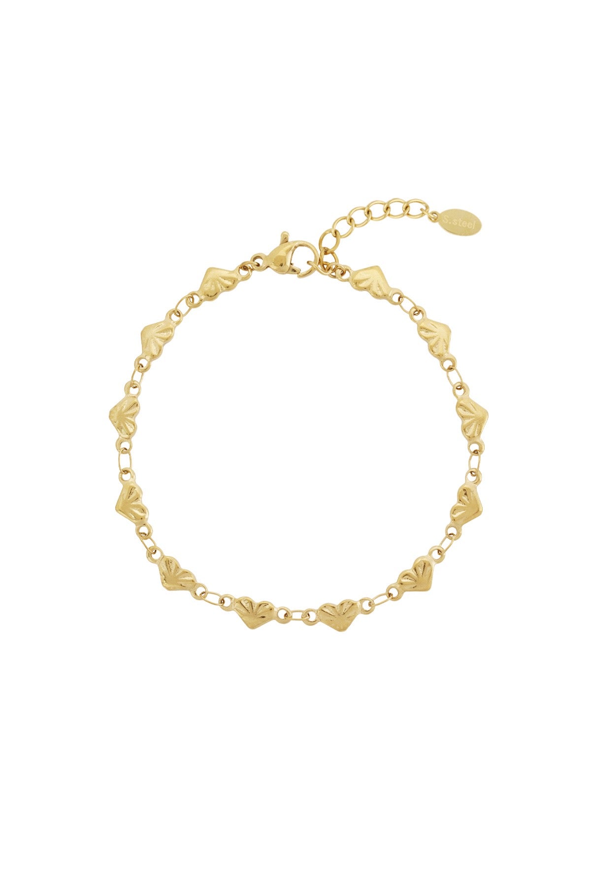 Strong hearts armband goud