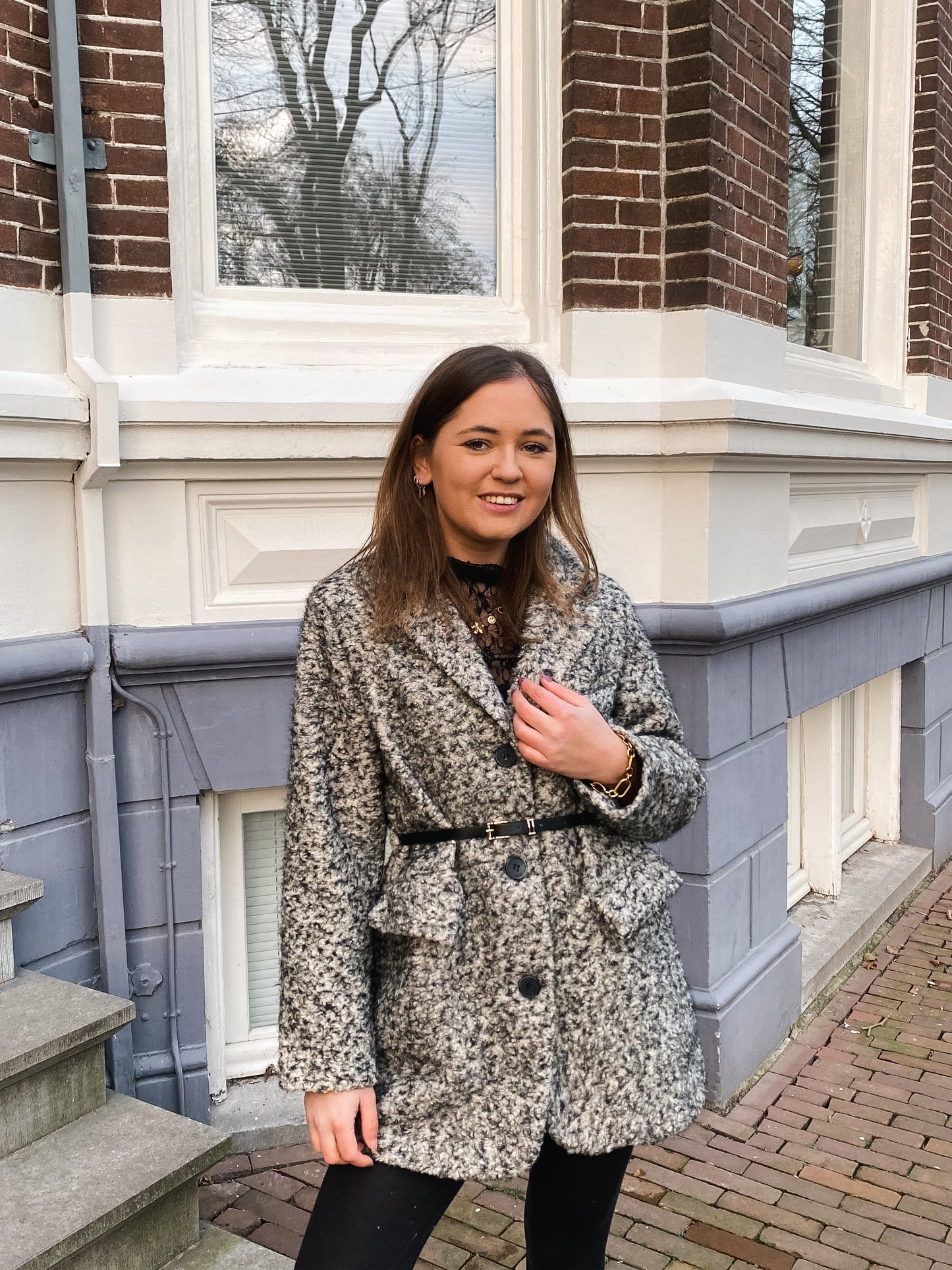 Isa - gemêleerde blazer grijs